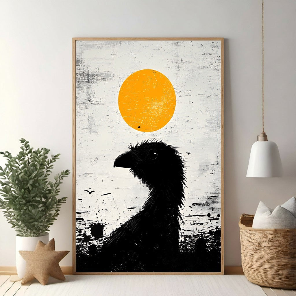 Abstract Bird And Sun Wall Art