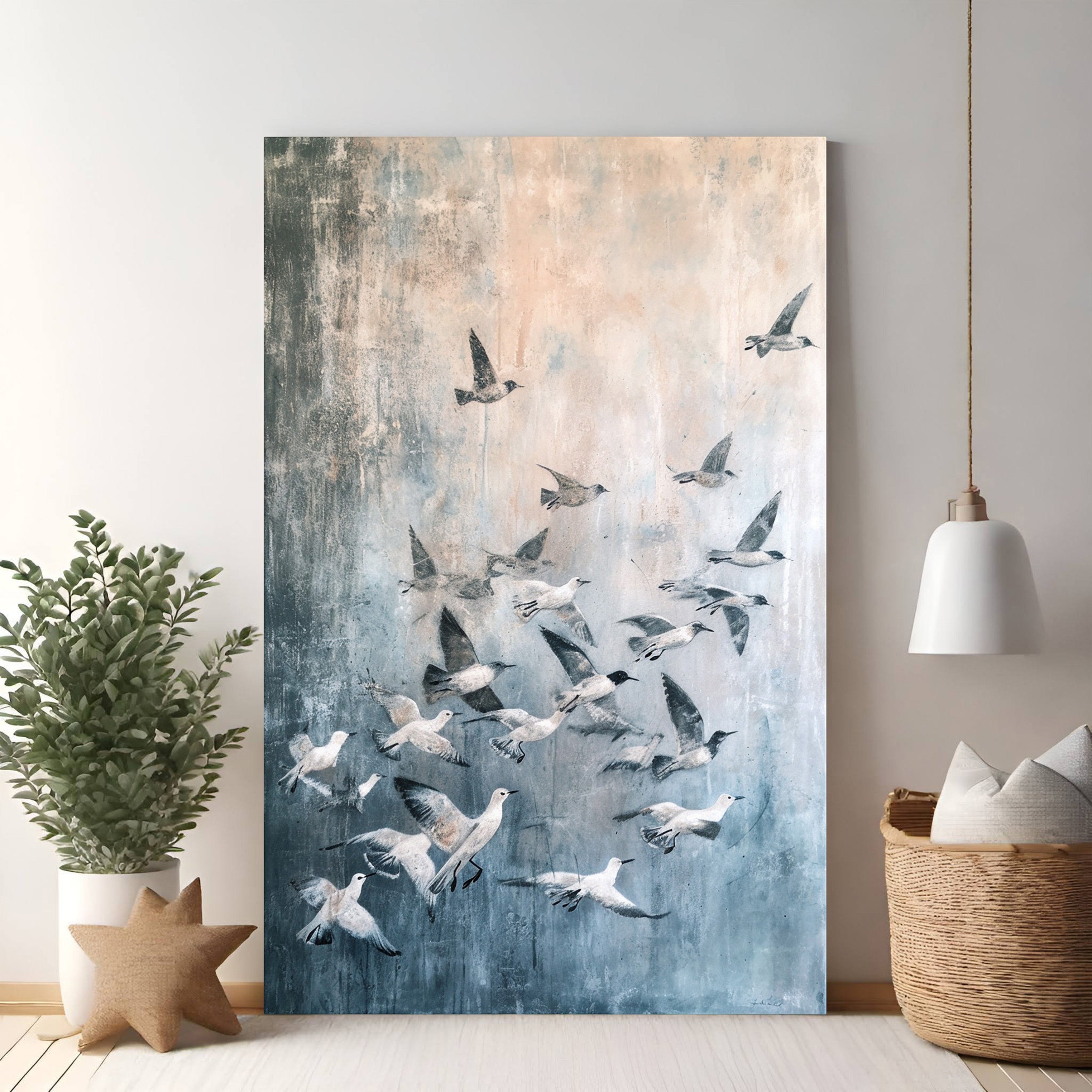 Abstract Flock Of Birds Wall Art