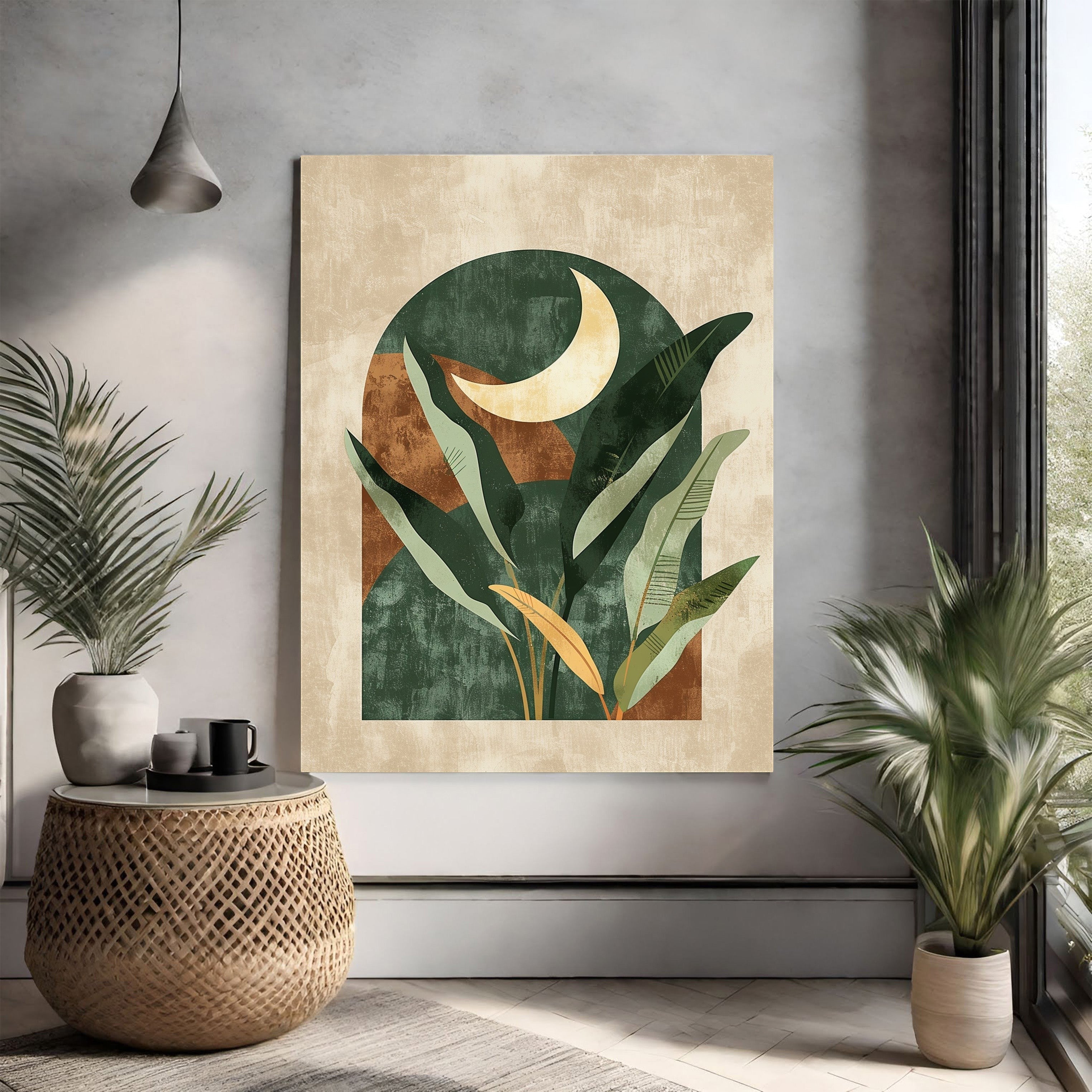 Abstract Botanical Archway Moonscape Wall Art