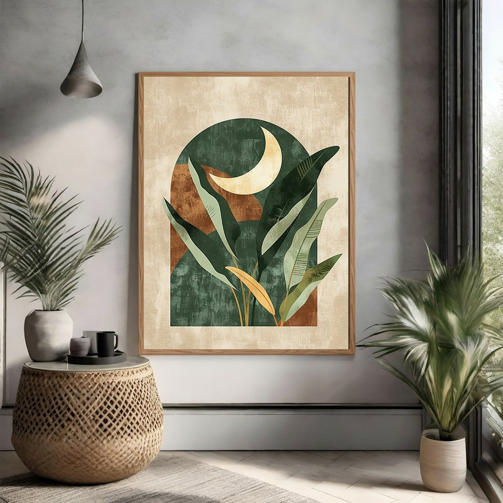 Abstract Botanical Archway Moonscape Wall Art