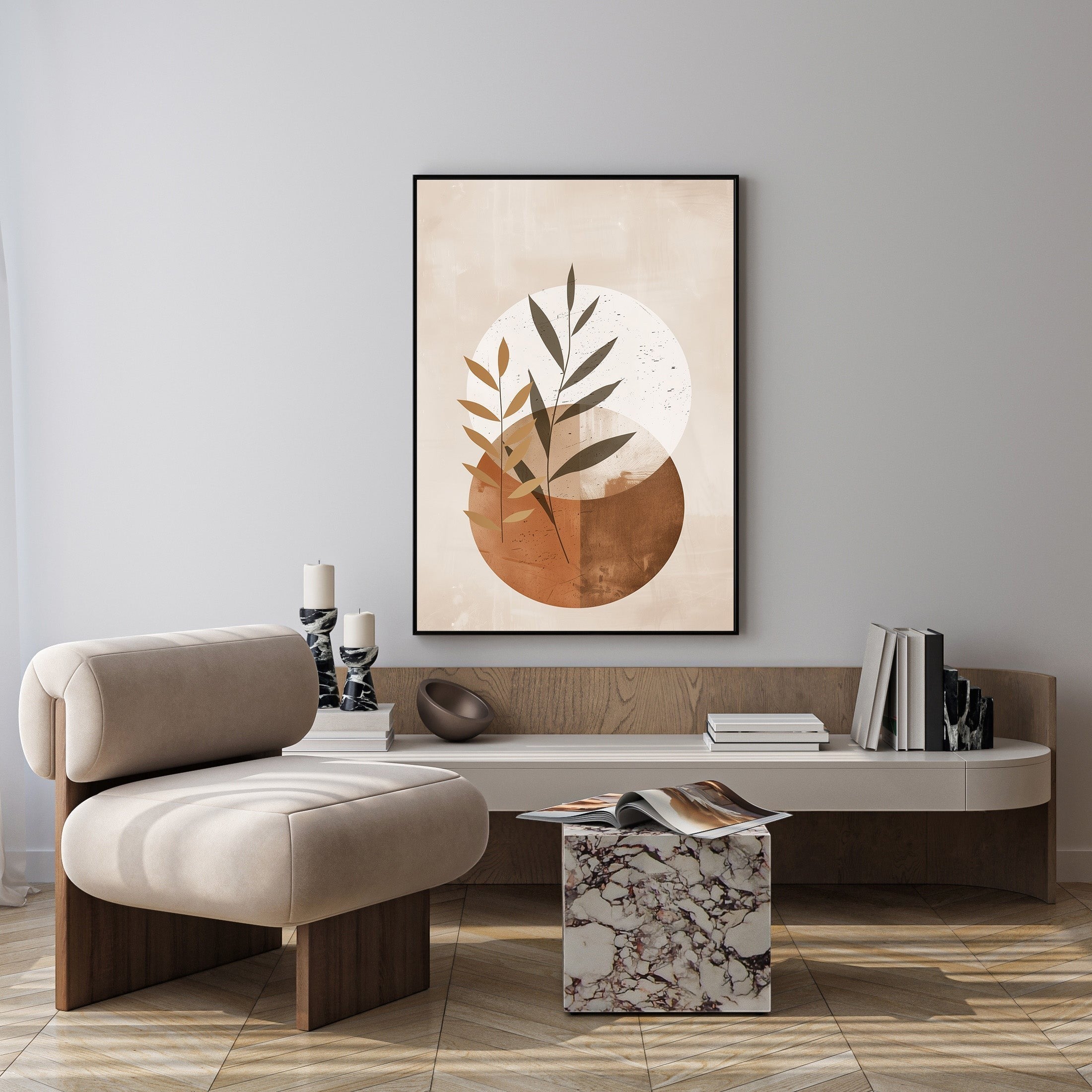 Abstract Botanical Circles Wall Art