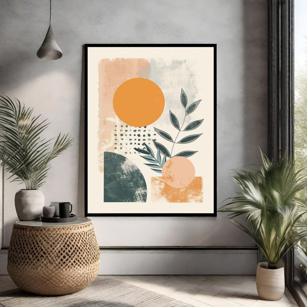 Abstract Botanical Geometric Wall Art