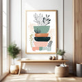 Abstract Botanical Stacked Bowls Wall Art
