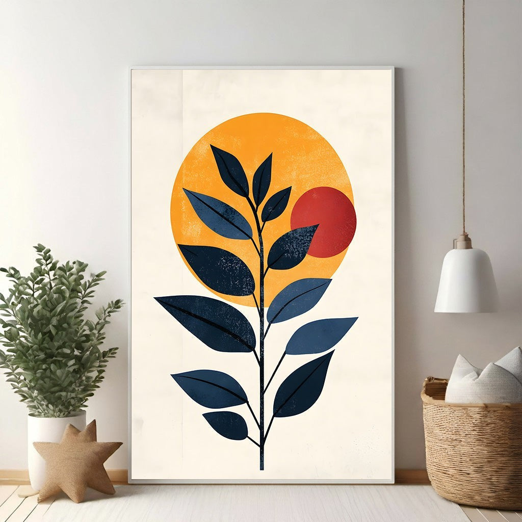Abstract Botanical Sun Art Print
