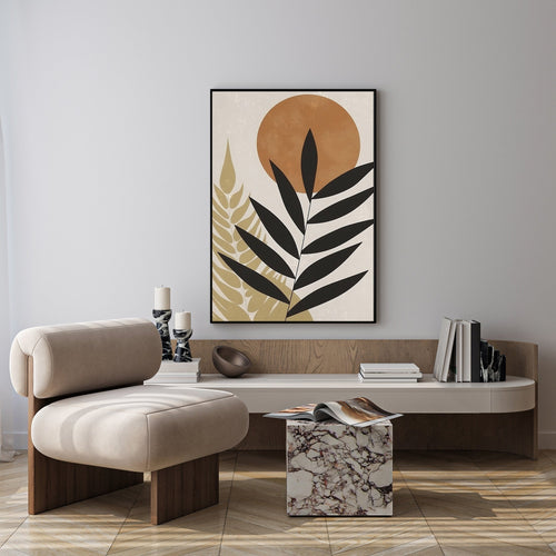 Abstract Botanical Sun Wall Art