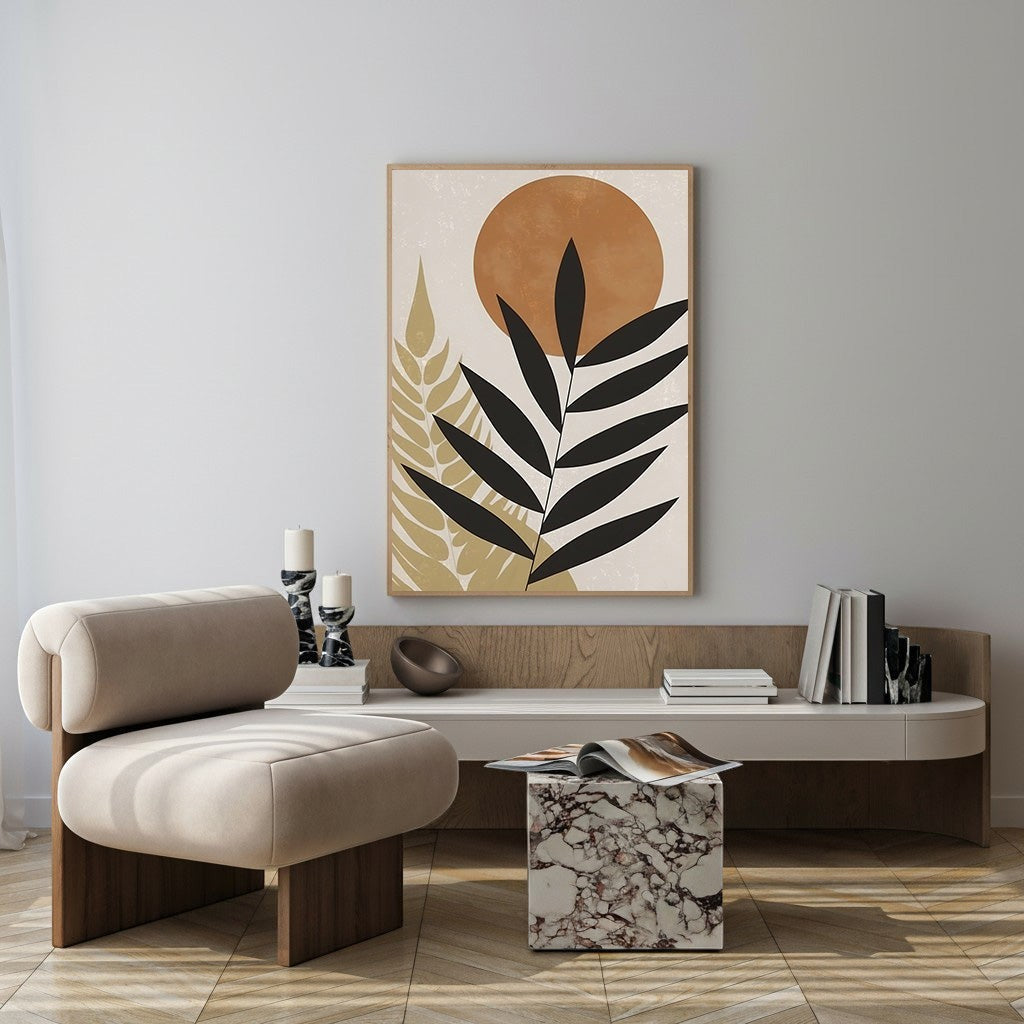 Abstract Botanical Sun Wall Art