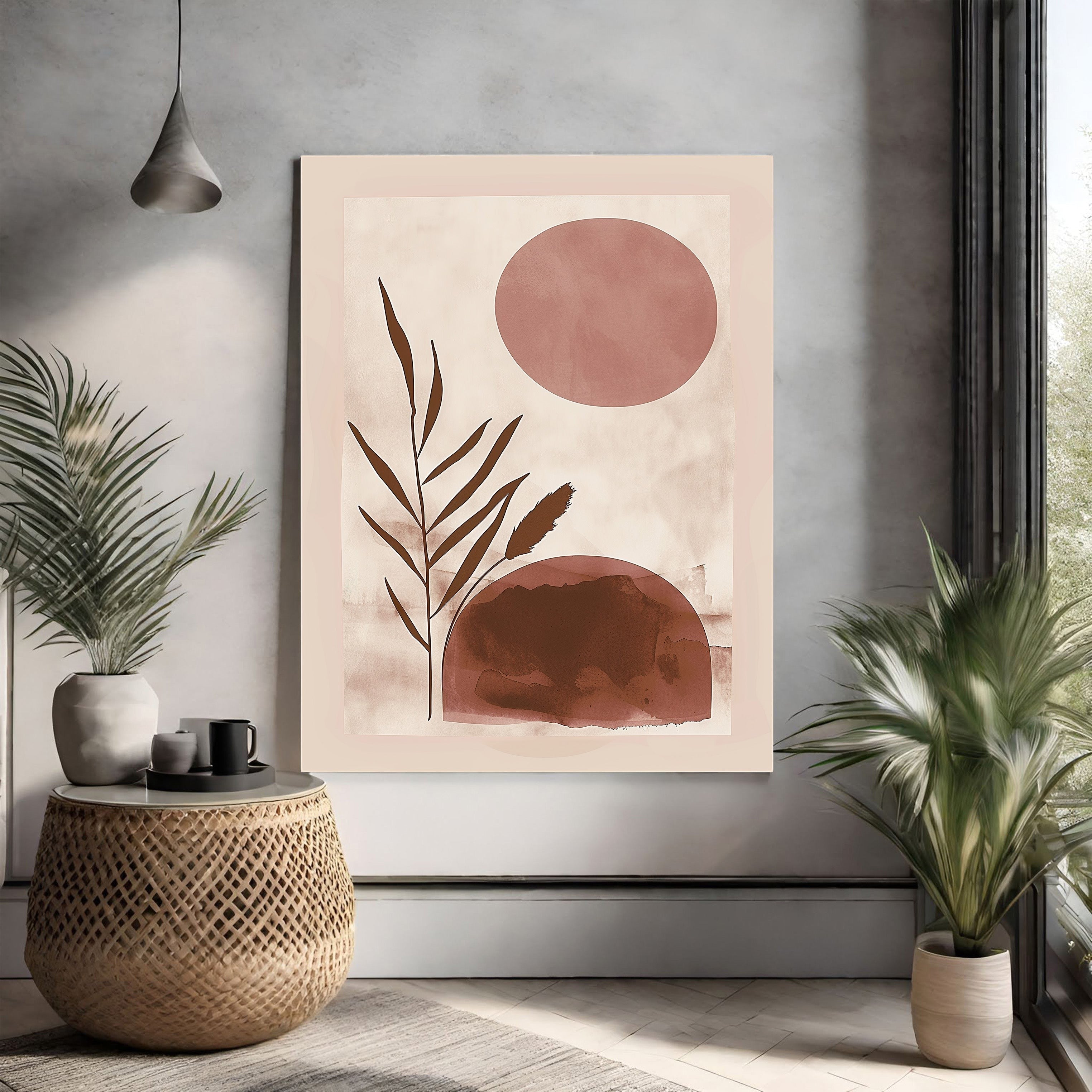 Abstract Botanical Sunburst Wall Art