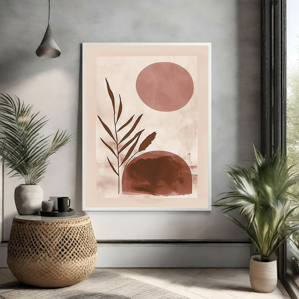 Abstract Botanical Sunburst Wall Art