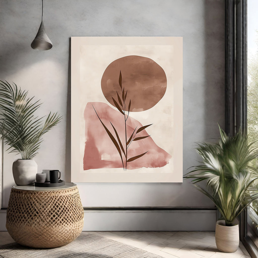 Abstract Botanical Sunburst Wall Art