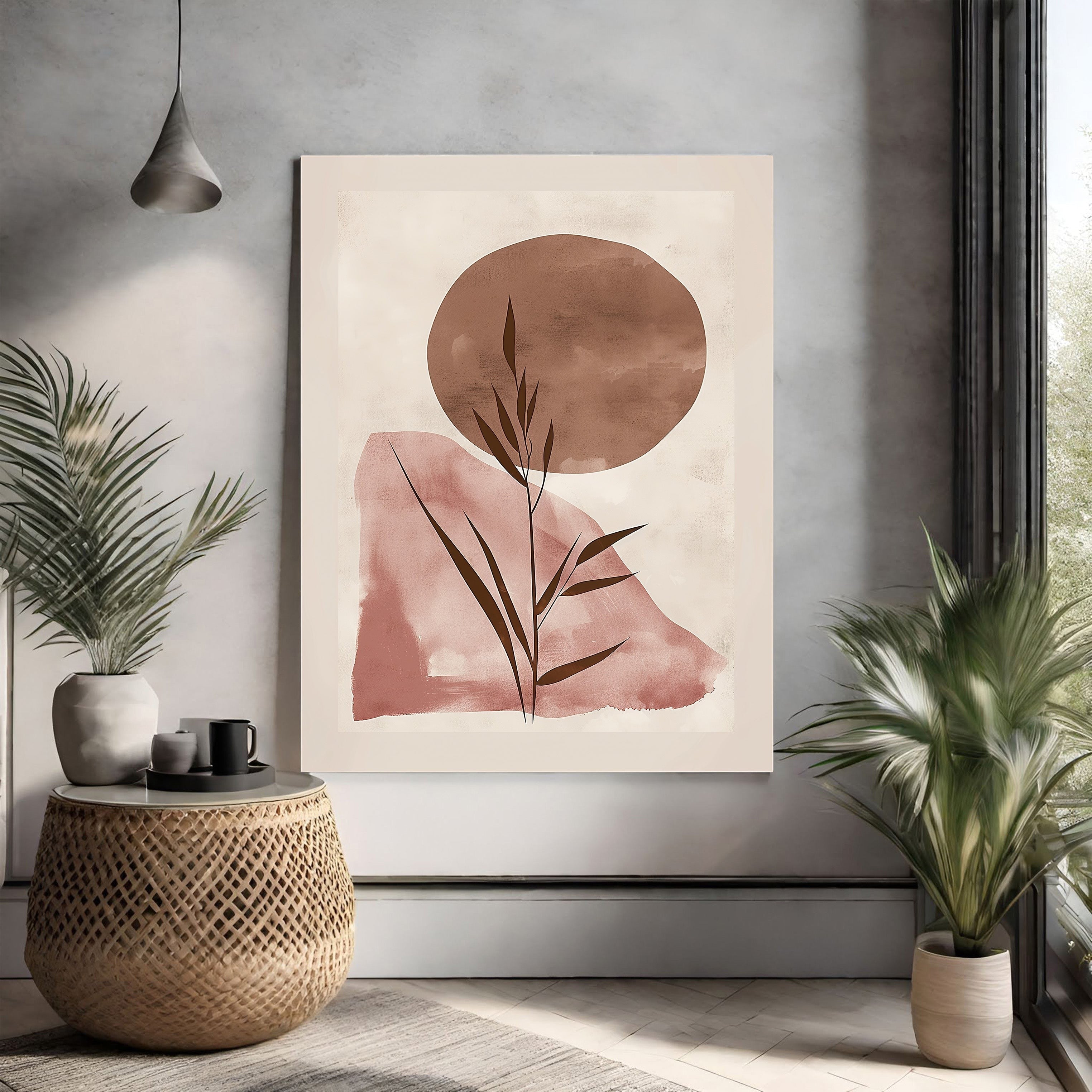 Abstract Botanical Sunburst Wall Art