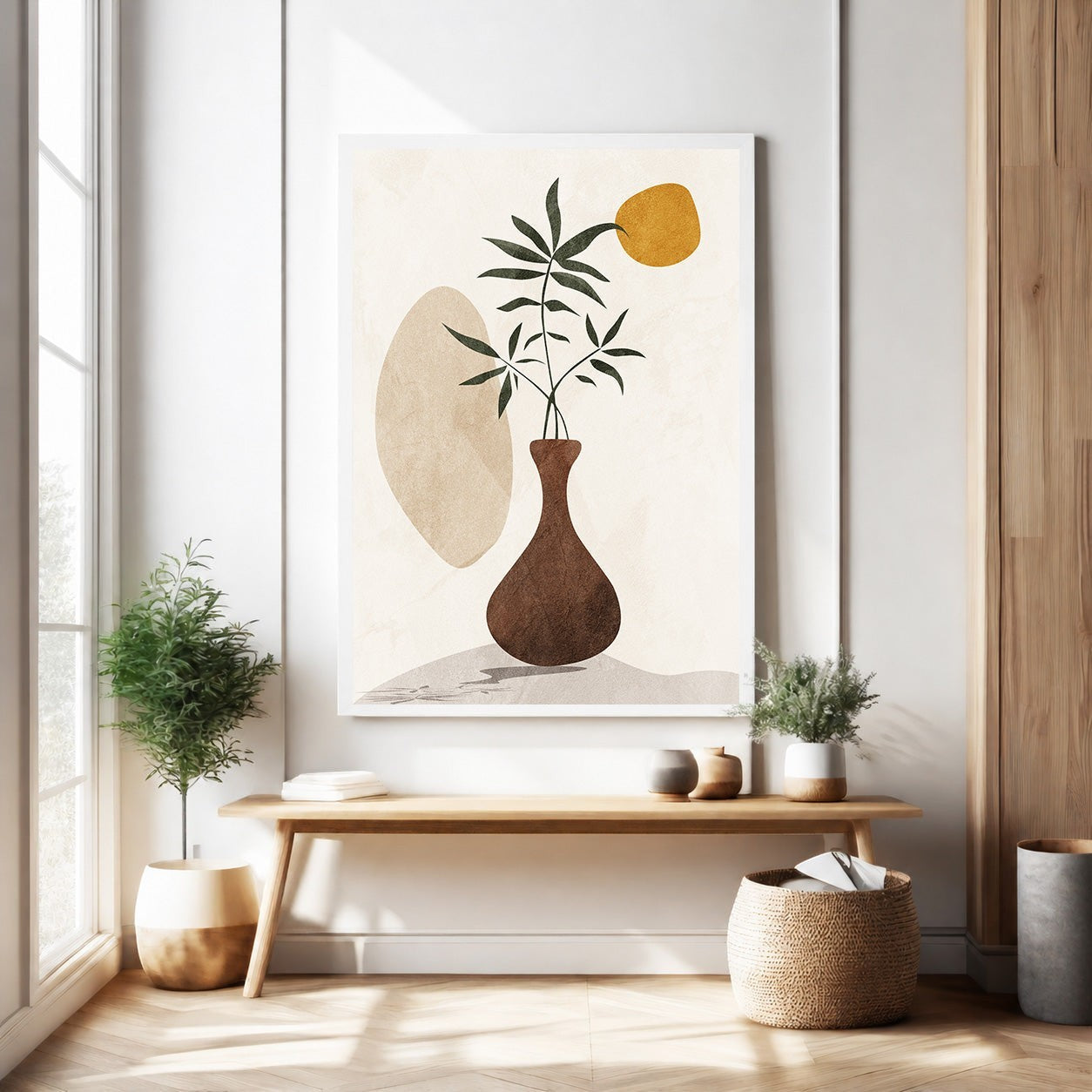 Abstract Botanical Vase Wall Art