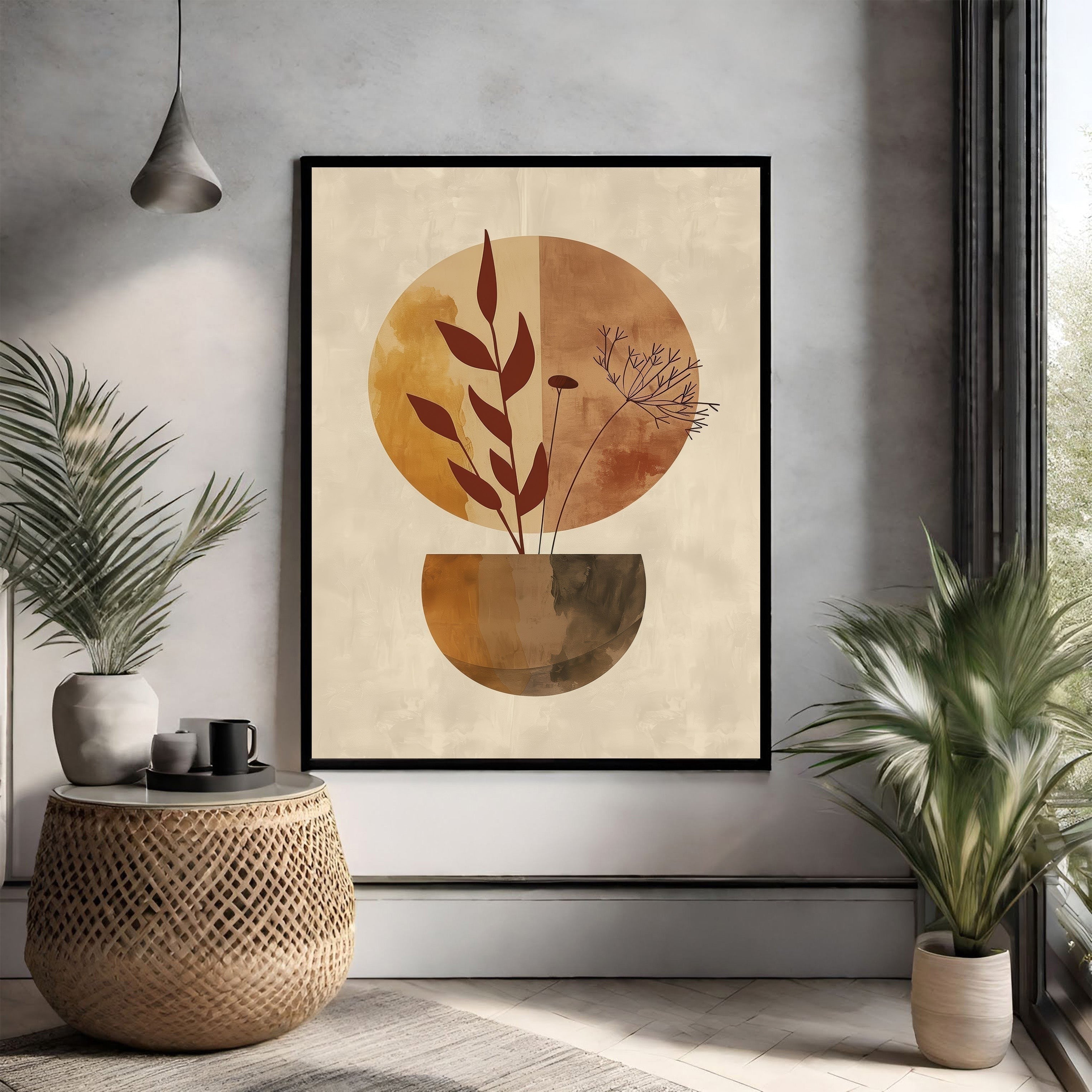 Abstract Botanical Vase Wall Art