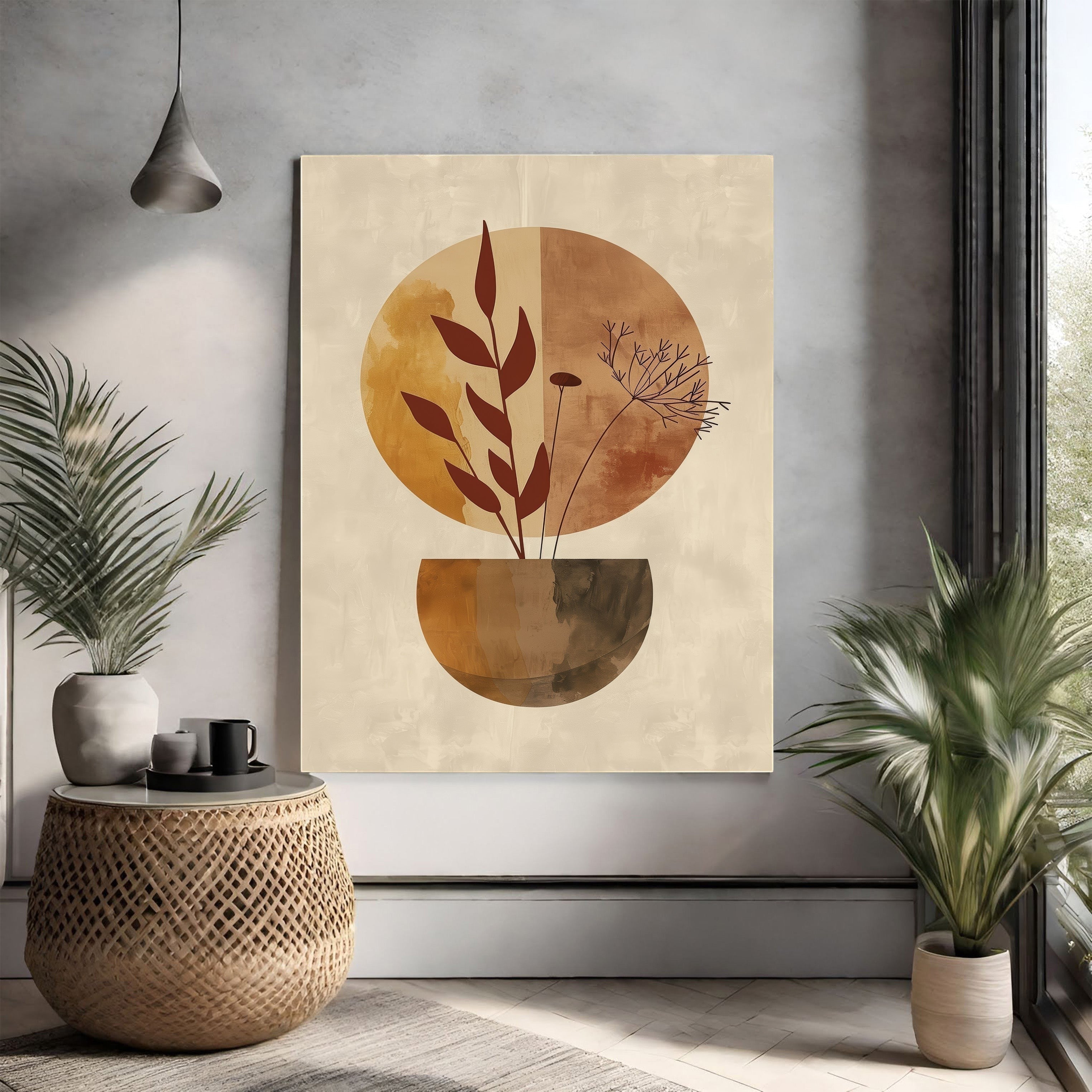 Abstract Botanical Vase Wall Art