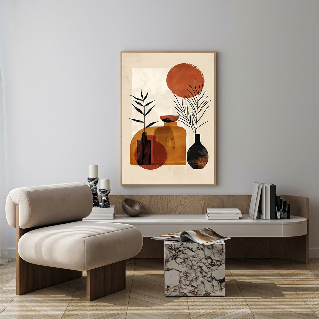 Abstract Botanical Vase Wall Art