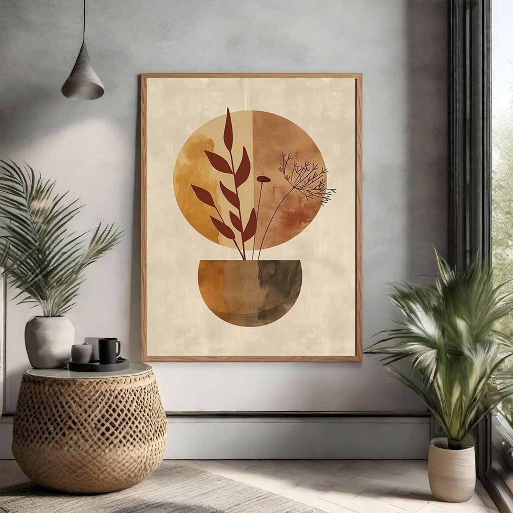 Abstract Botanical Vase Wall Art