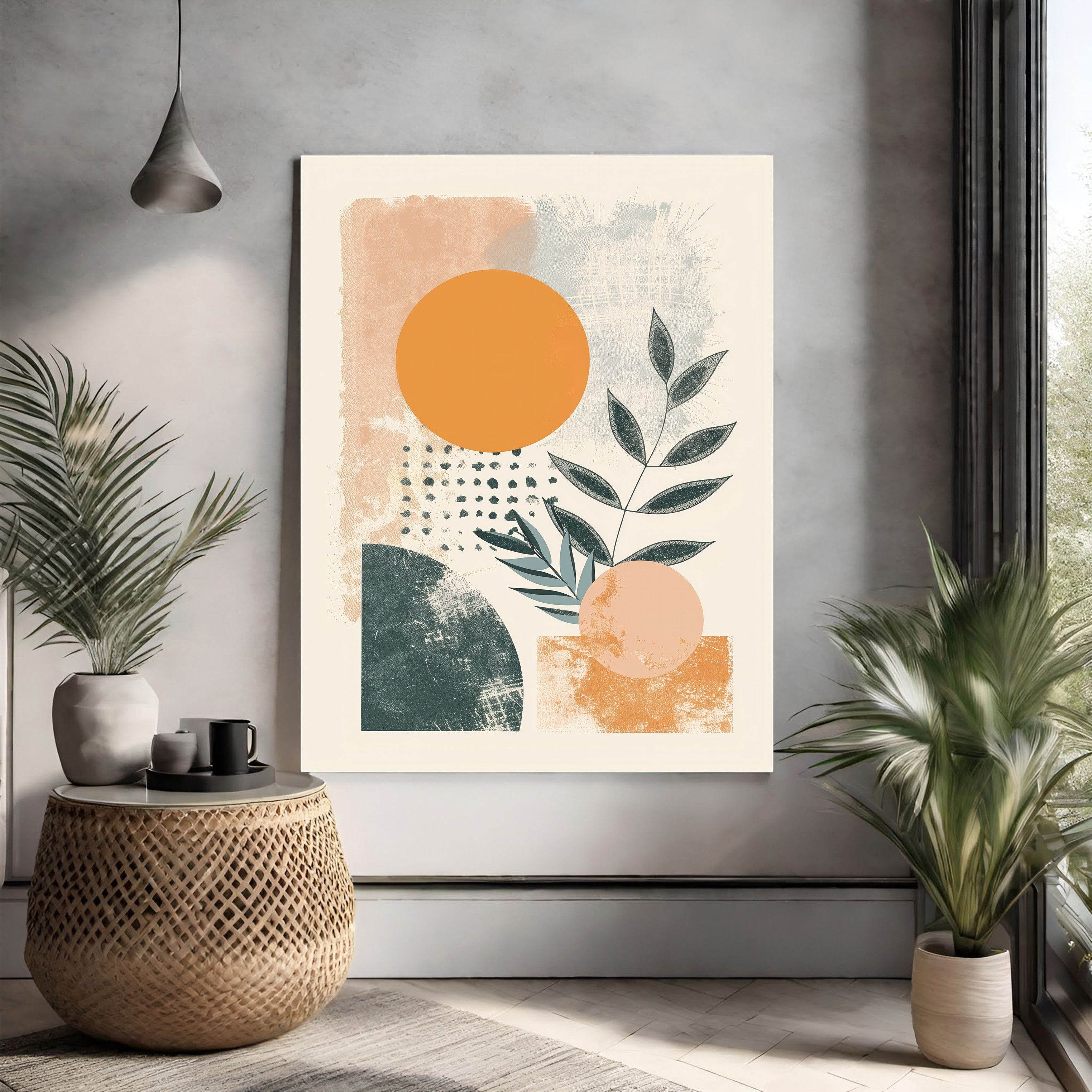 Abstract Botanical Geometric Wall Art