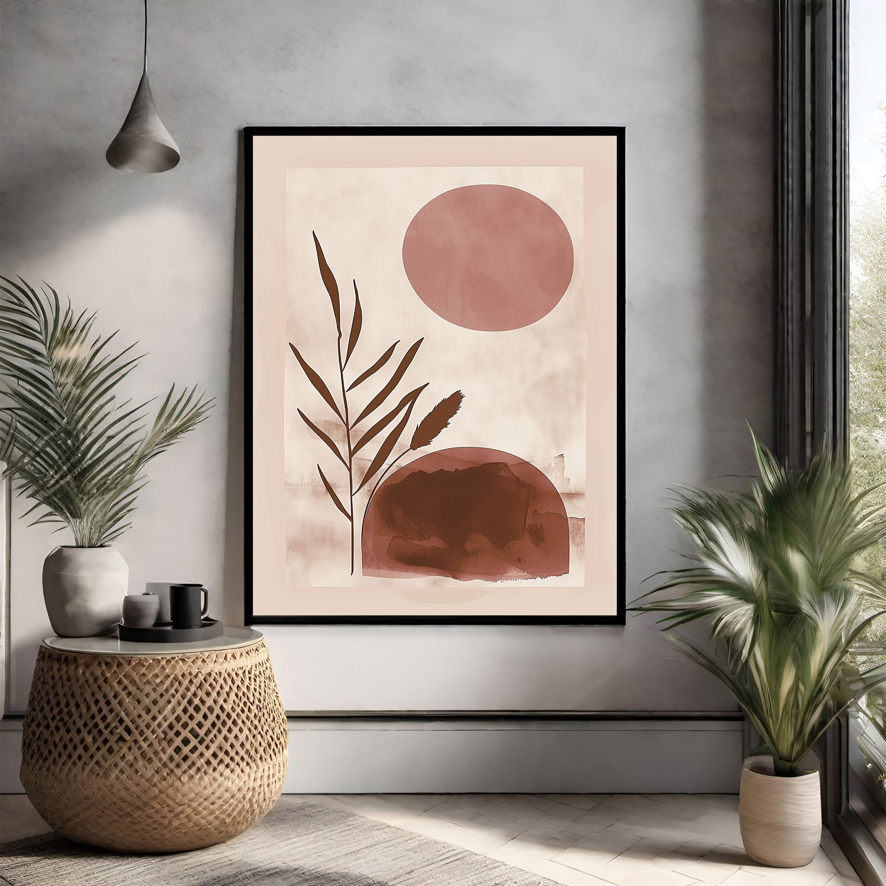 Abstract Botanical Sunburst Wall Art