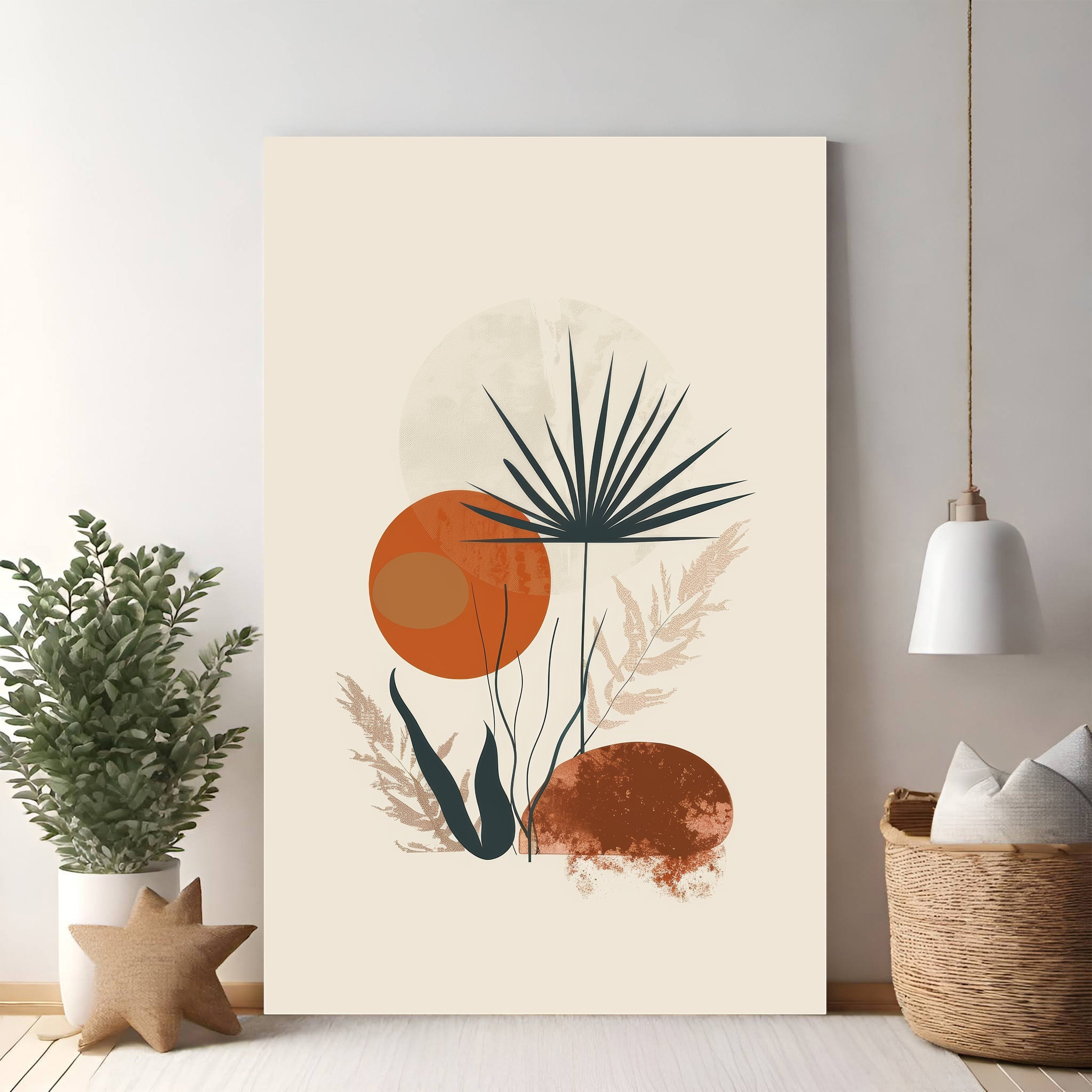 Abstract Botanical Mid Century Modern Wall Art