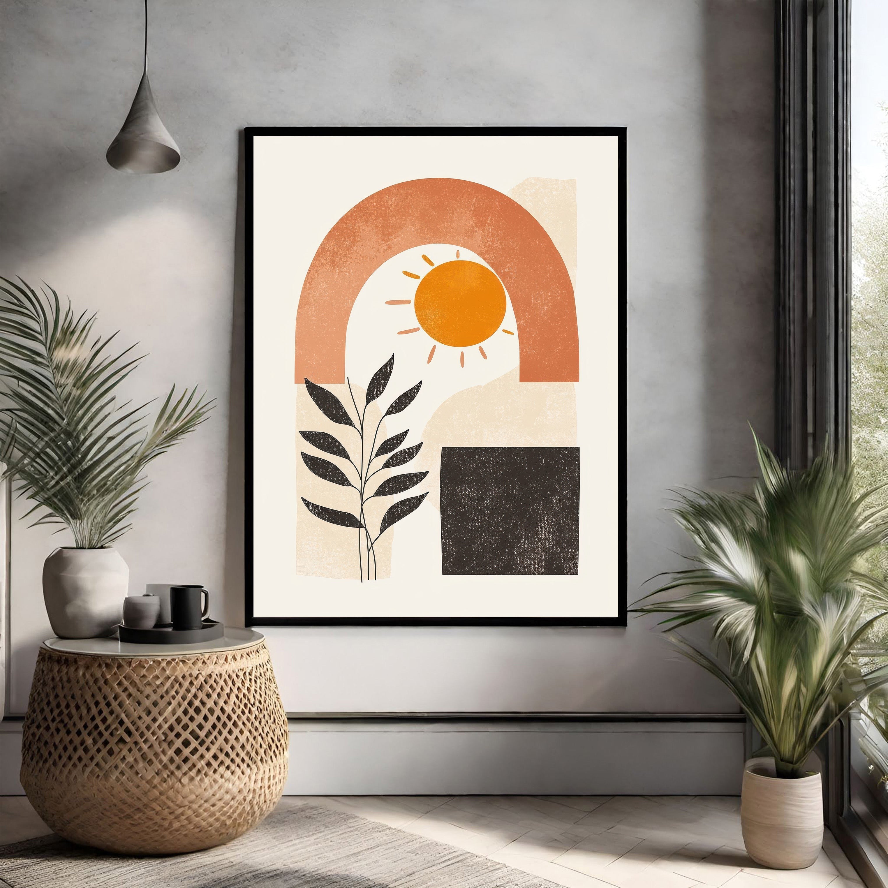 Abstract Sun Arch Botanical Wall Art