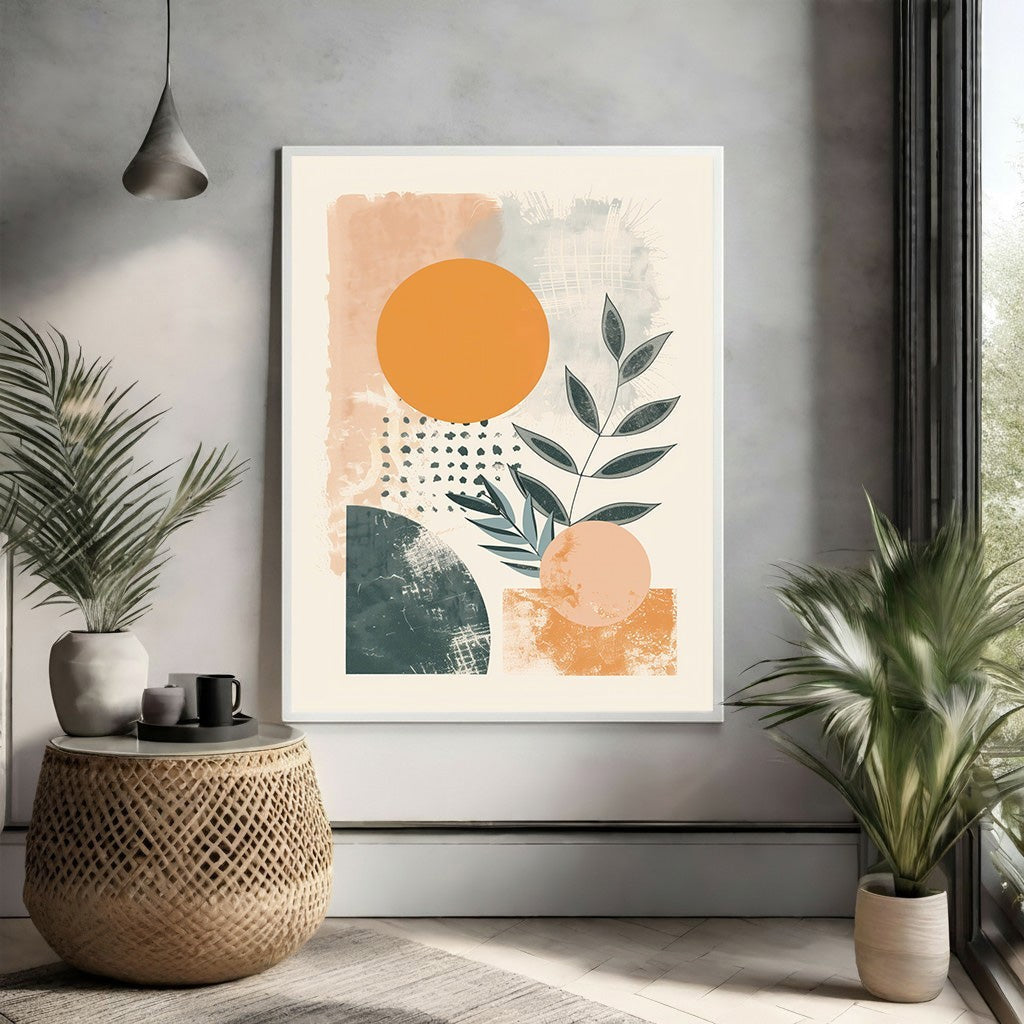 Abstract Botanical Geometric Wall Art