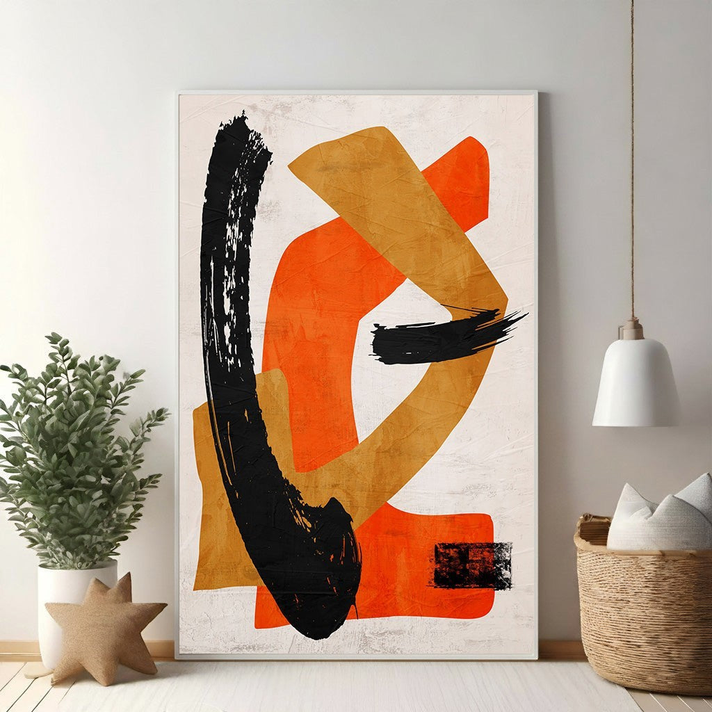 Abstract Brushstroke Wall Art