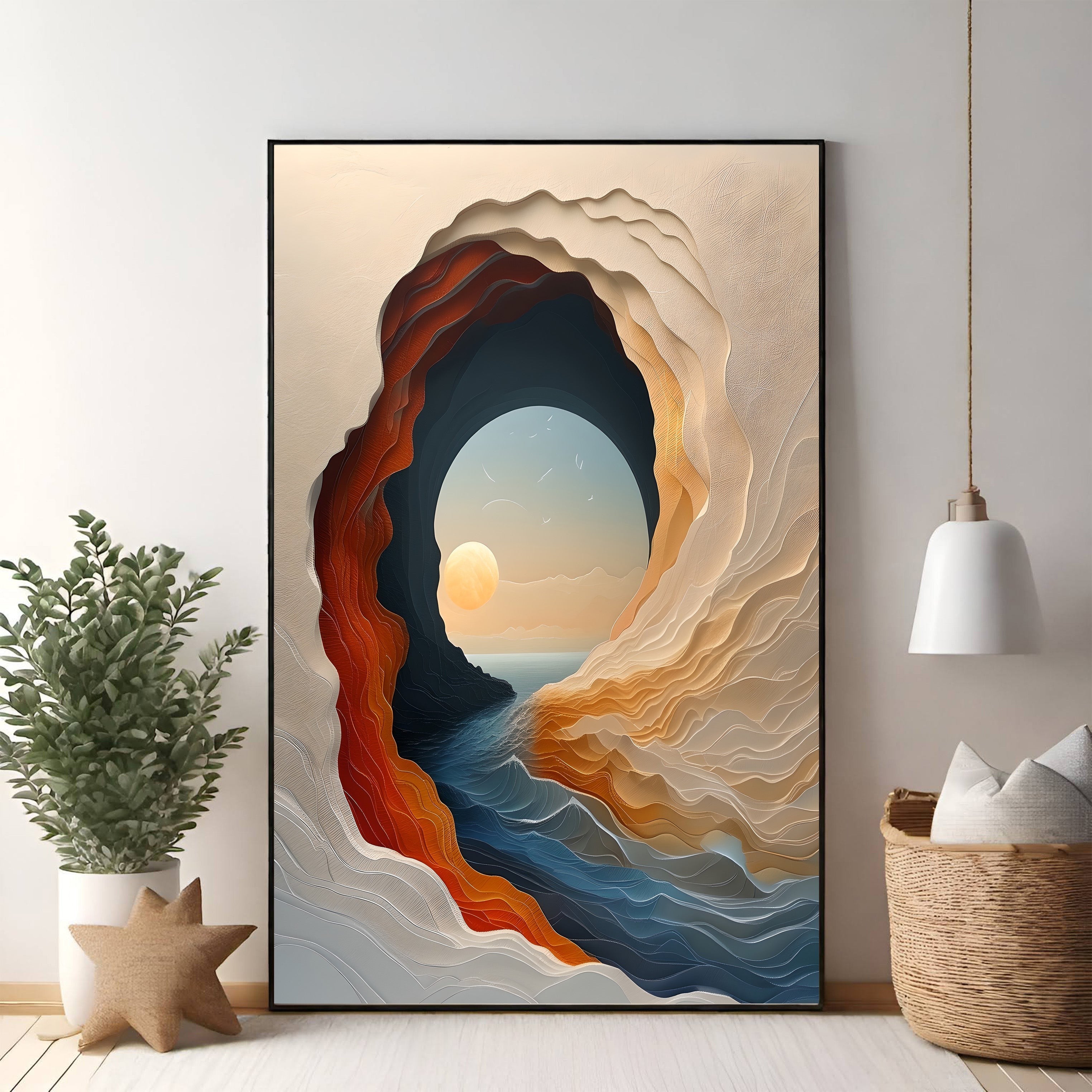 Abstract Cave Landscape Wall Art