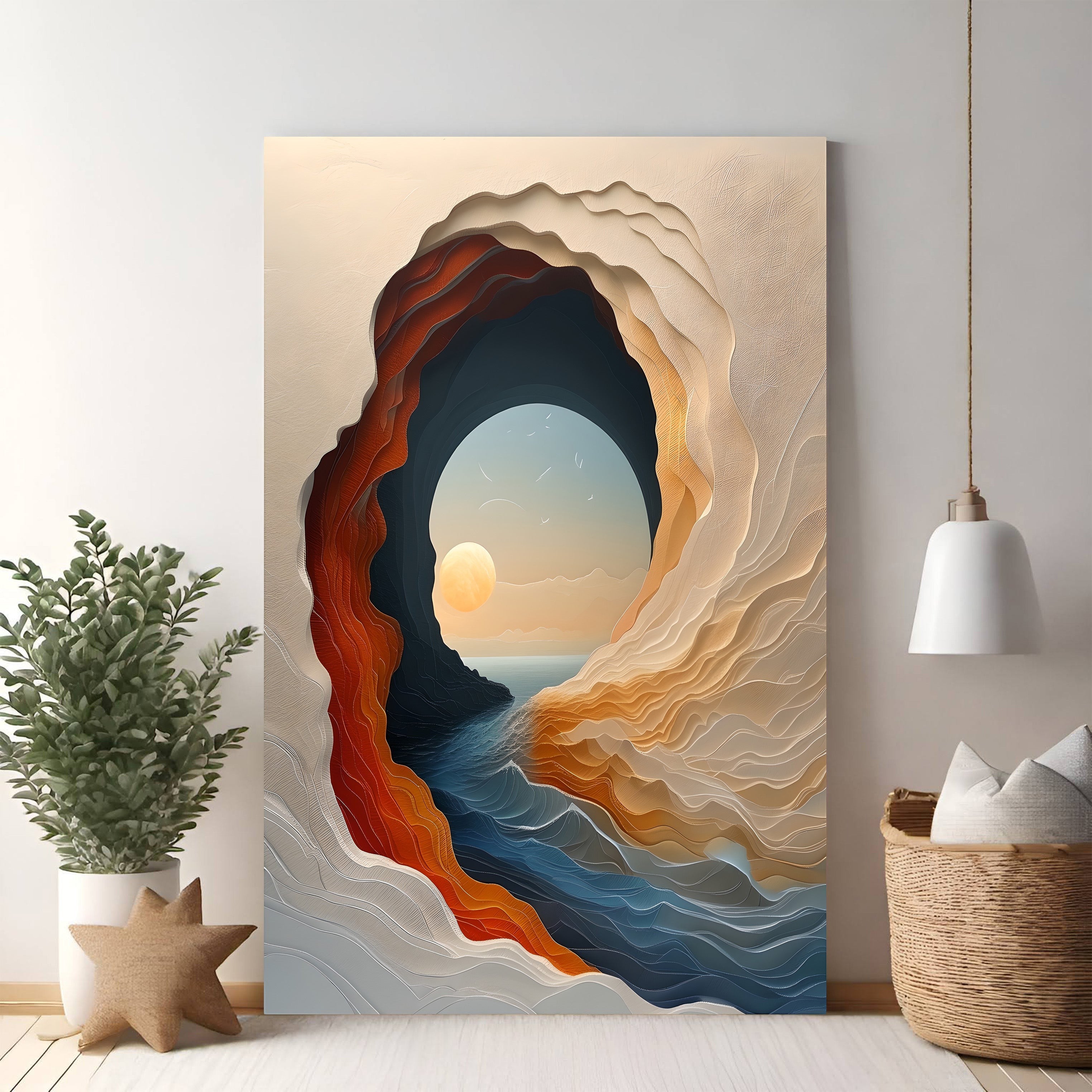 Abstract Cave Landscape Wall Art