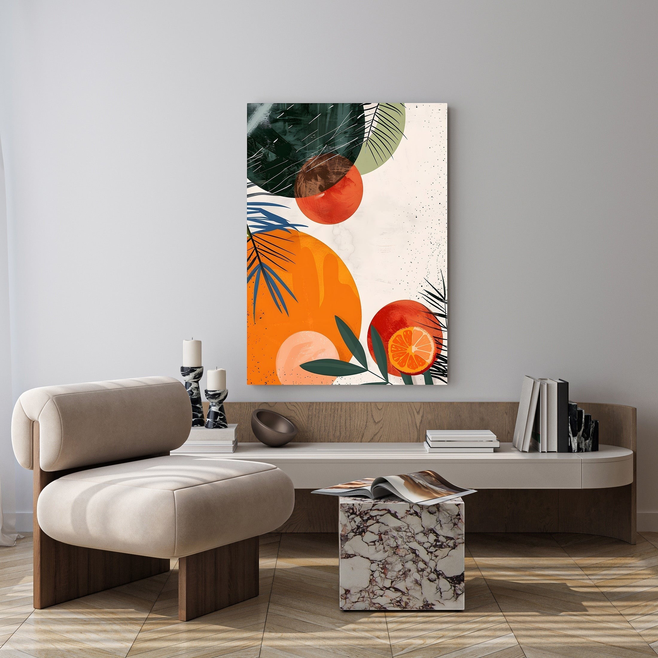 Abstract Citrus Botanical Wall Art