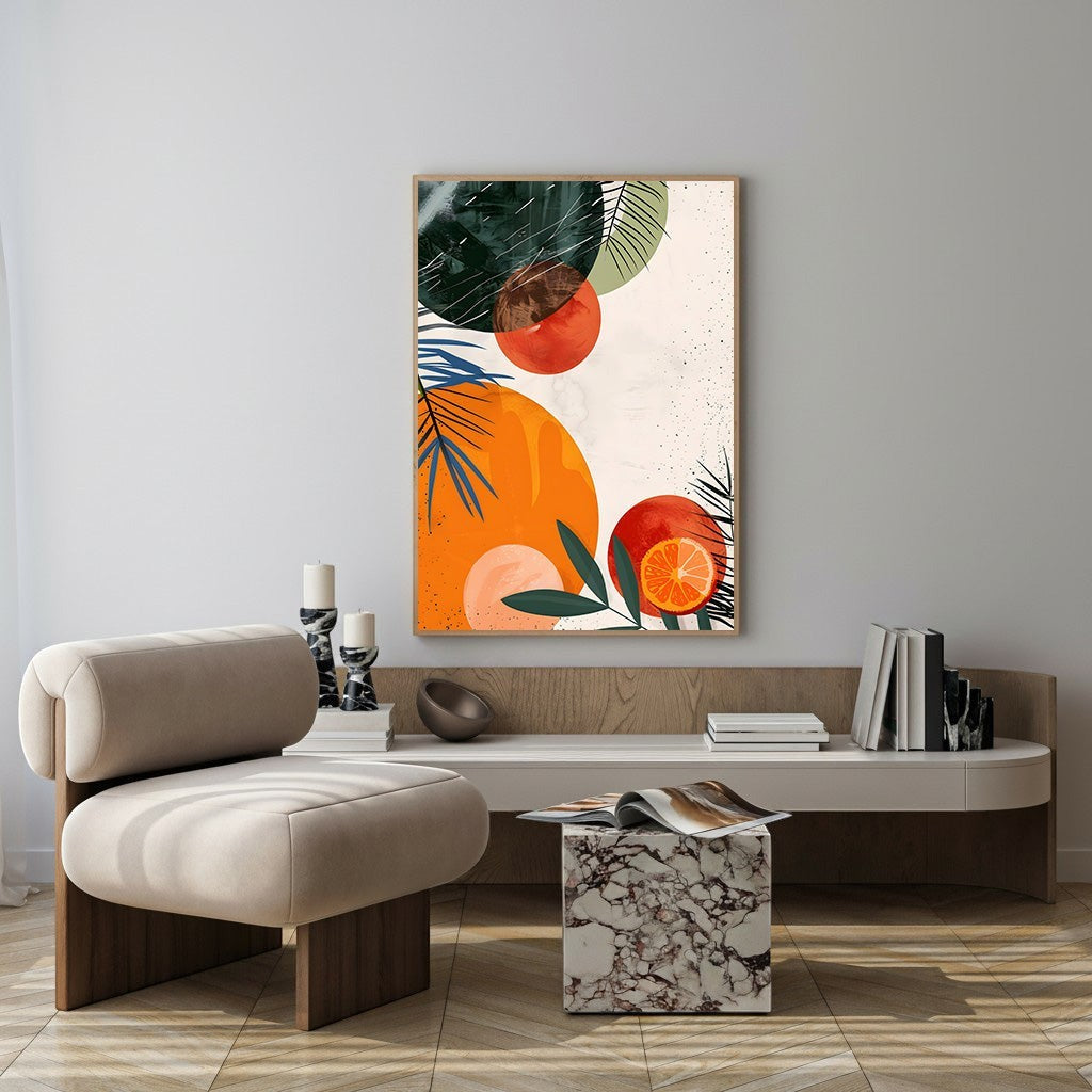 Abstract Citrus Botanical Wall Art