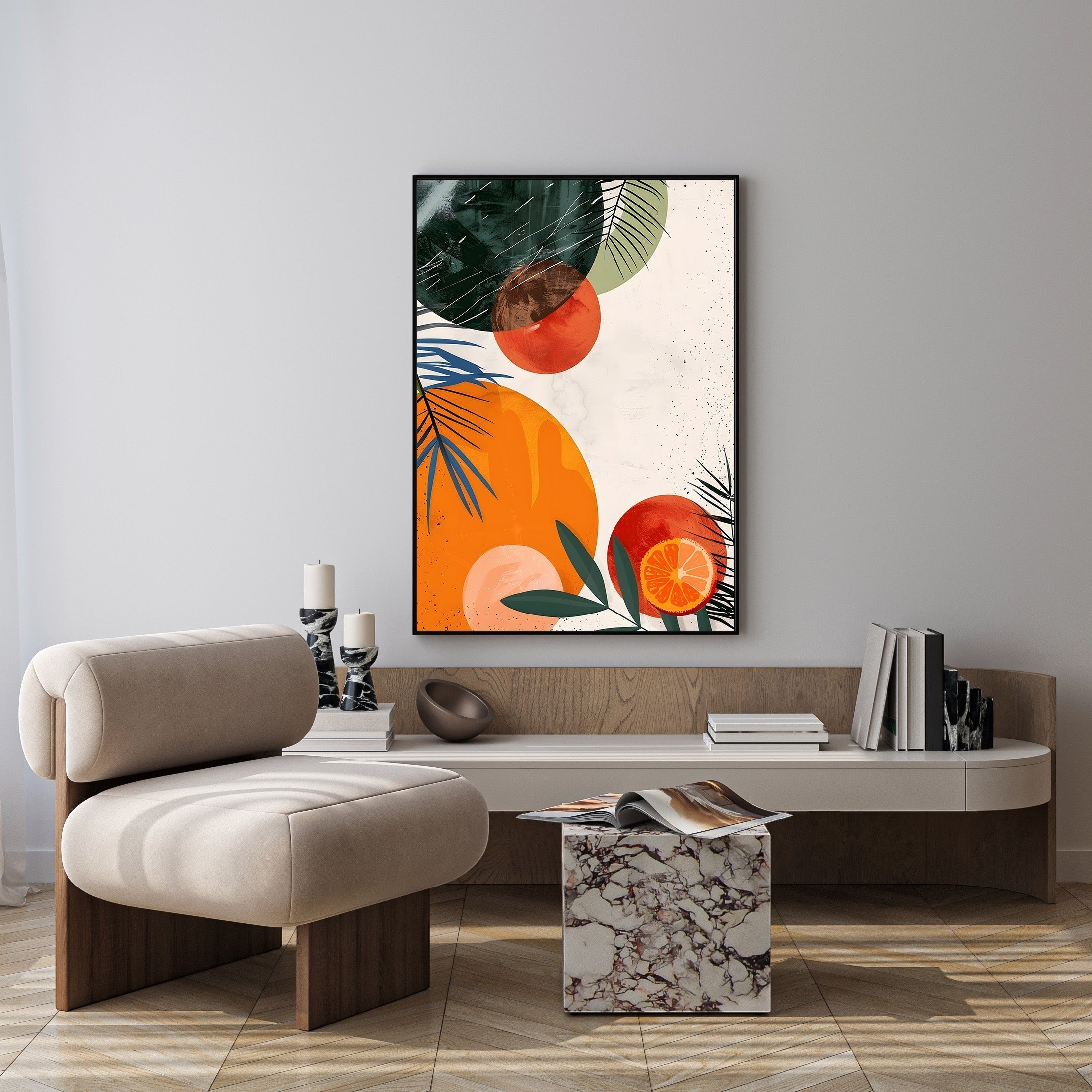 Abstract Citrus Botanical Wall Art