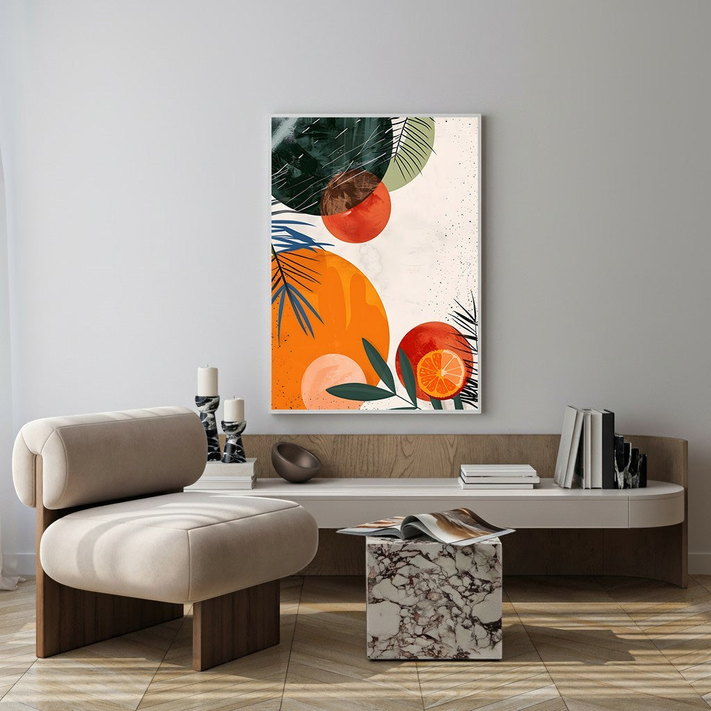 Abstract Citrus Botanical Wall Art