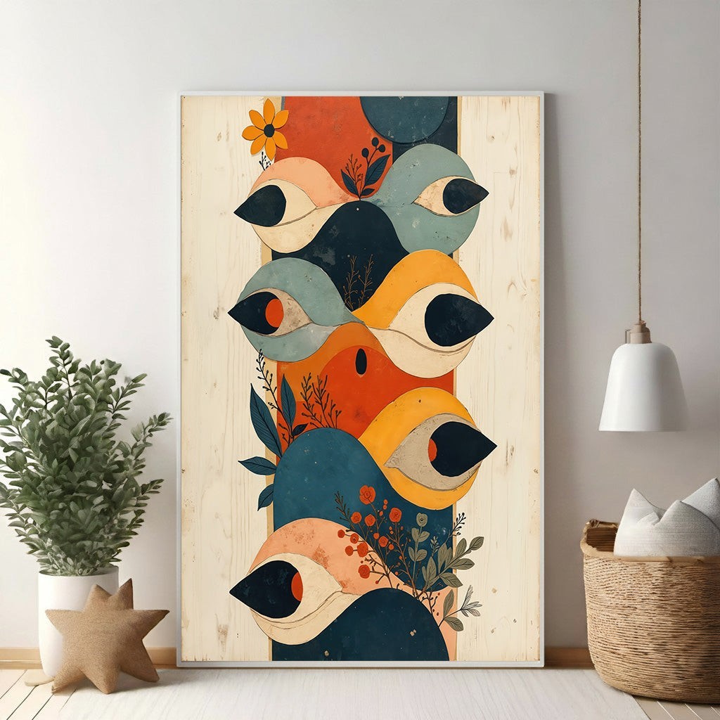 Abstract Eye Motif Wall Art