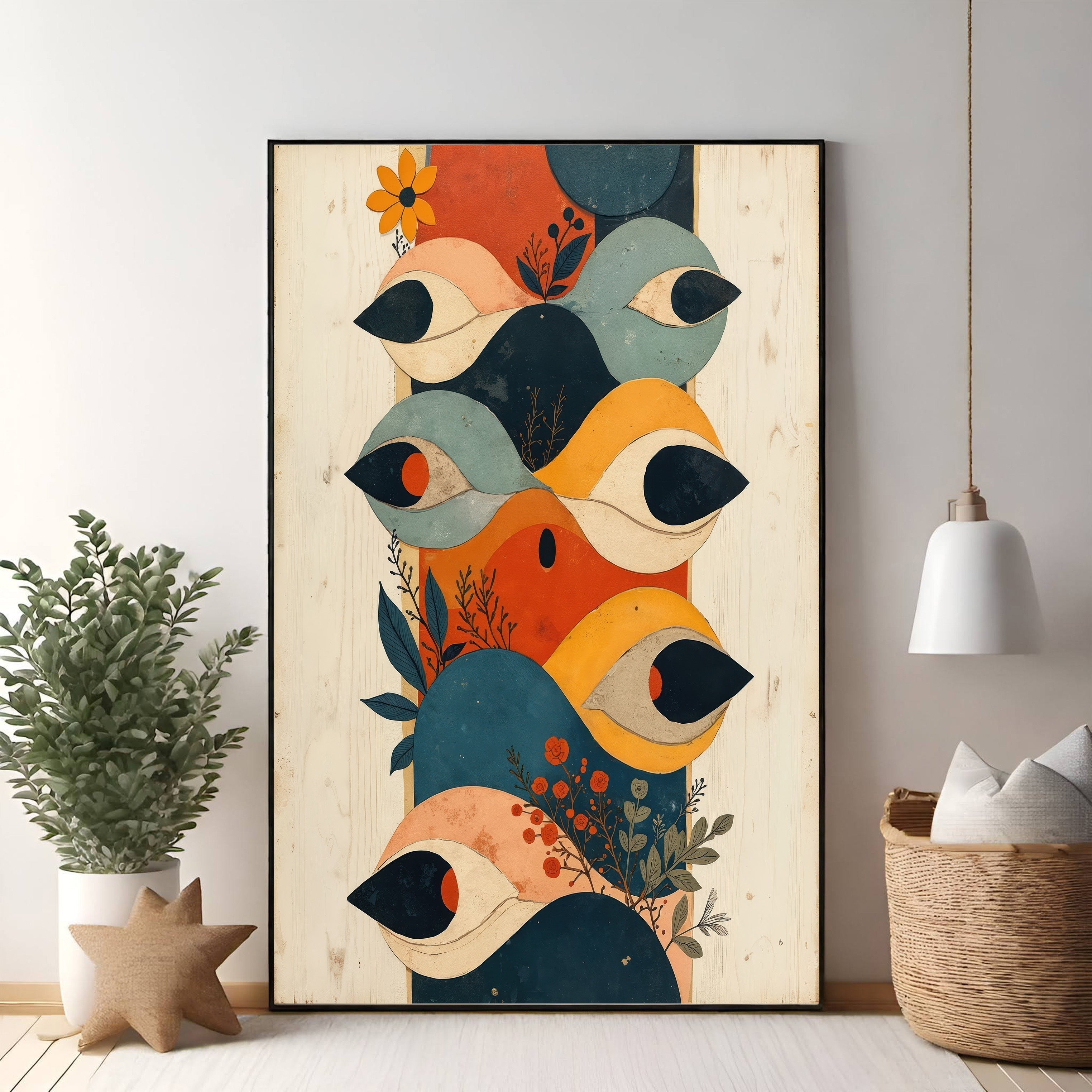 Abstract Eye Motif Wall Art