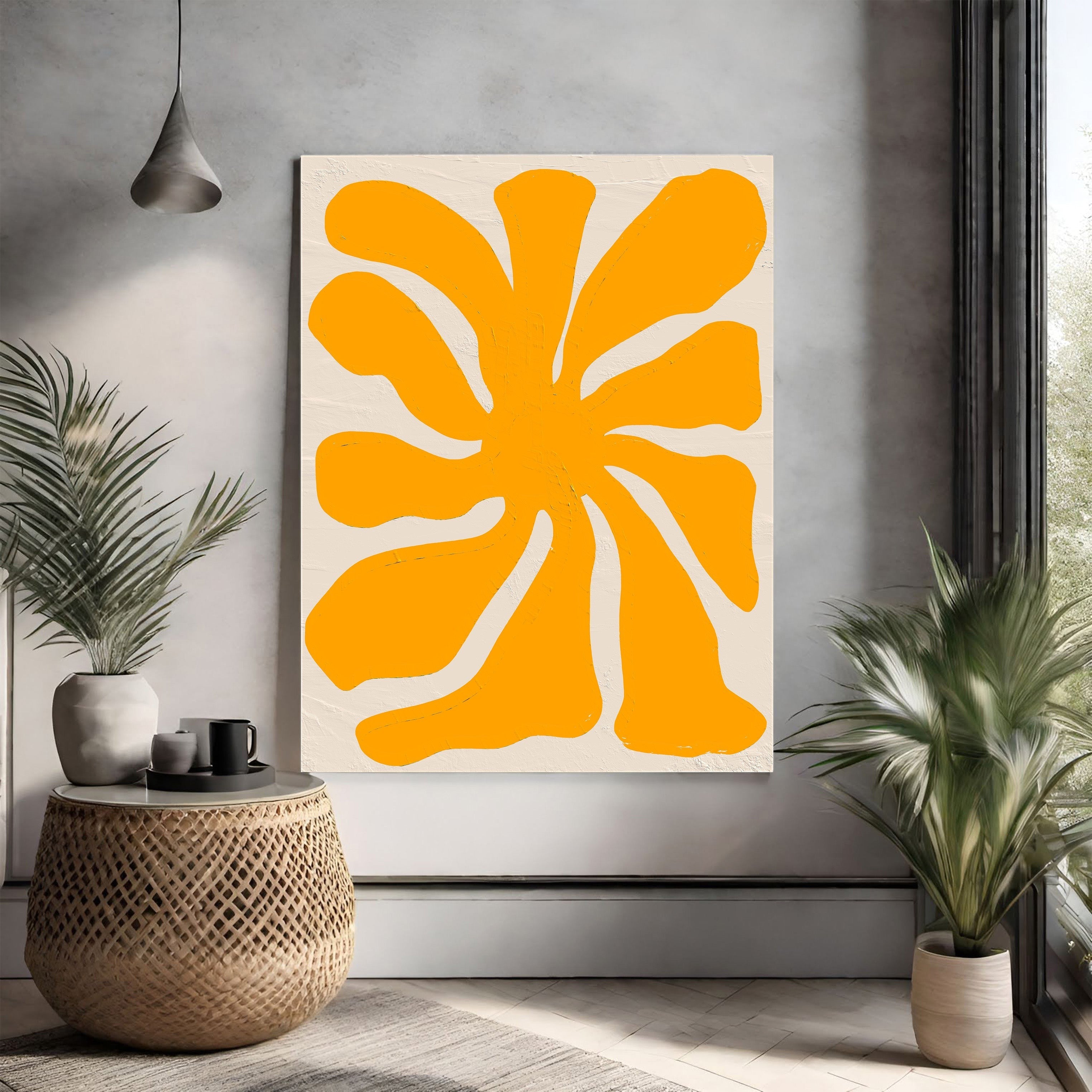 Abstract Floral Burst Wall Art