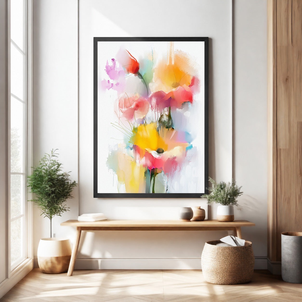 Abstract Floral Watercolor Wall Art