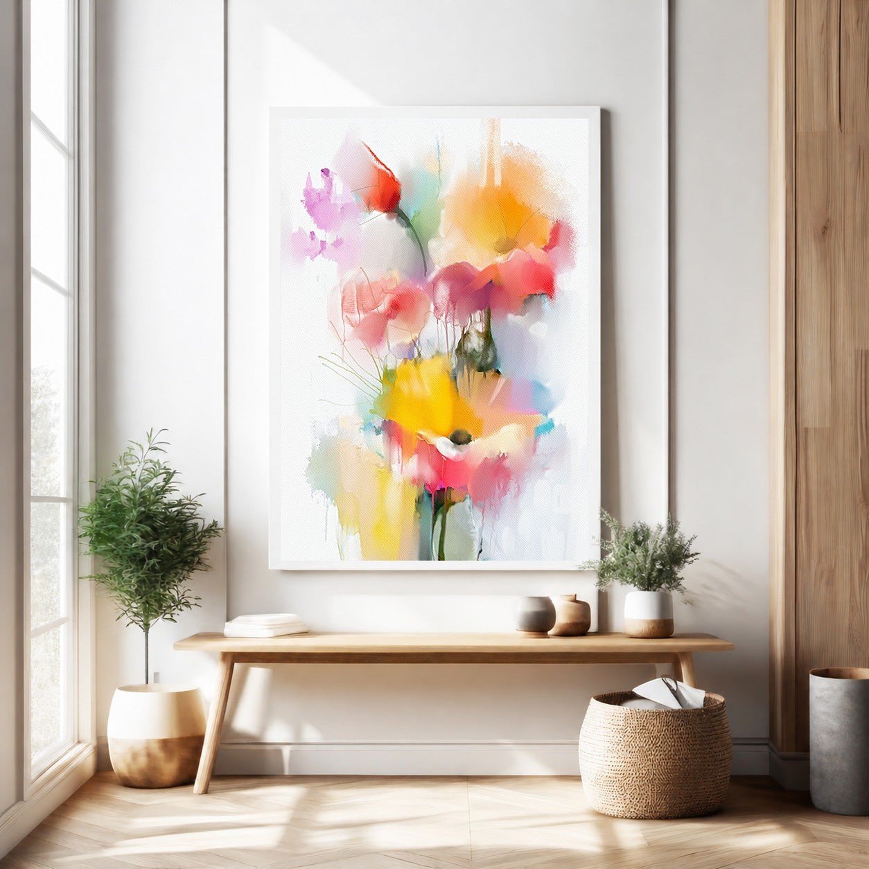 Abstract Floral Watercolor Wall Art