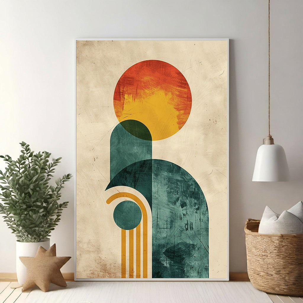 Abstract Geometric Arch Canvas Wall Art