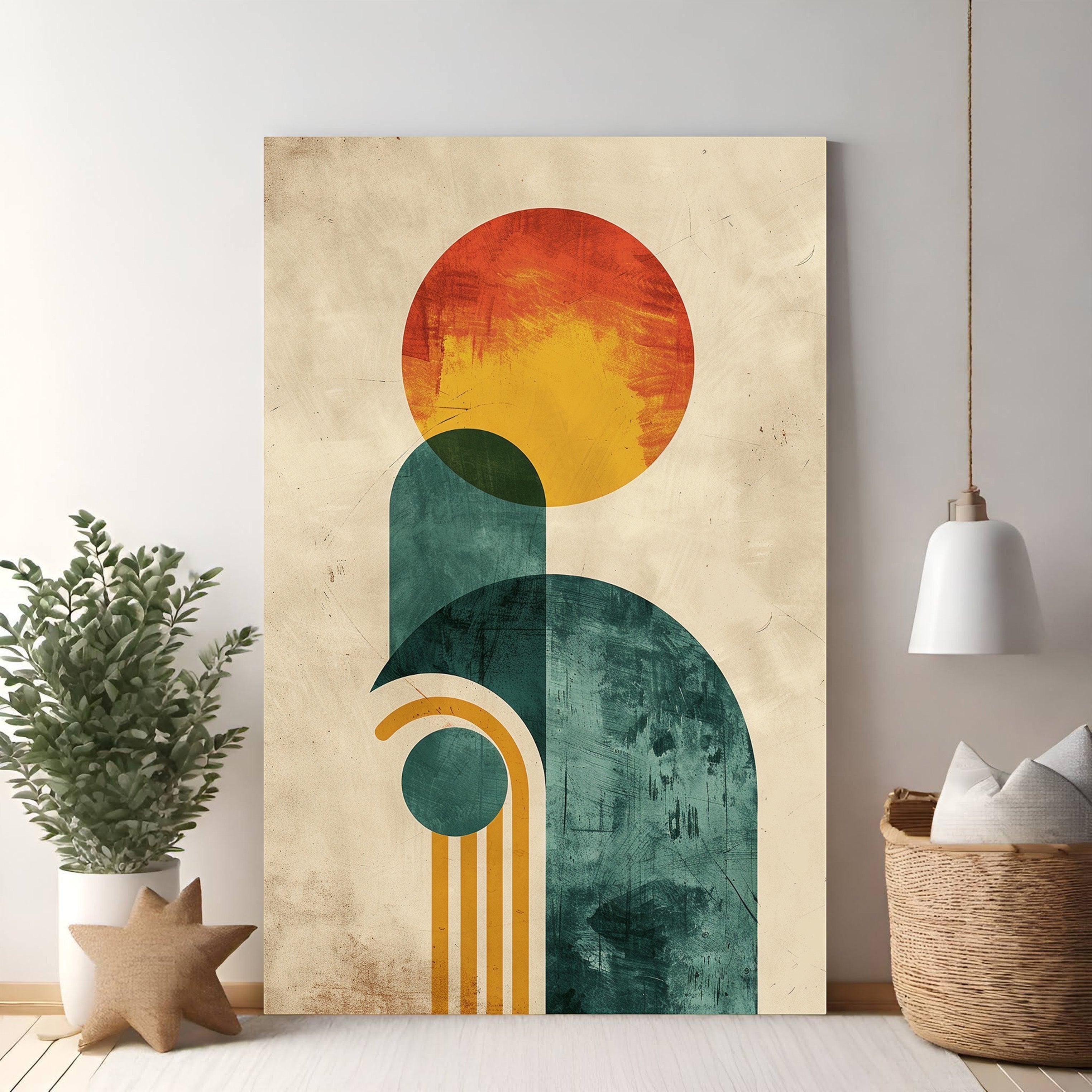 Abstract Geometric Arch Canvas Wall Art