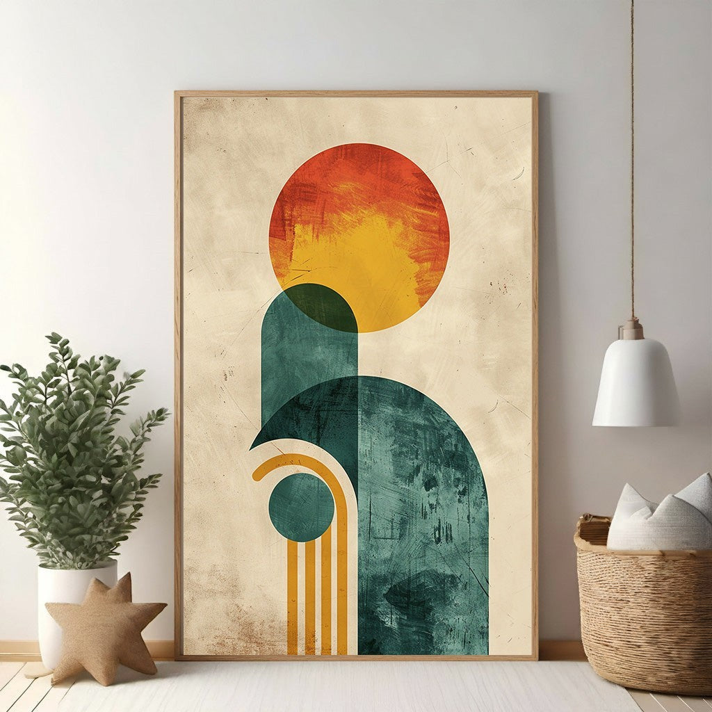Abstract Geometric Arch Canvas Wall Art
