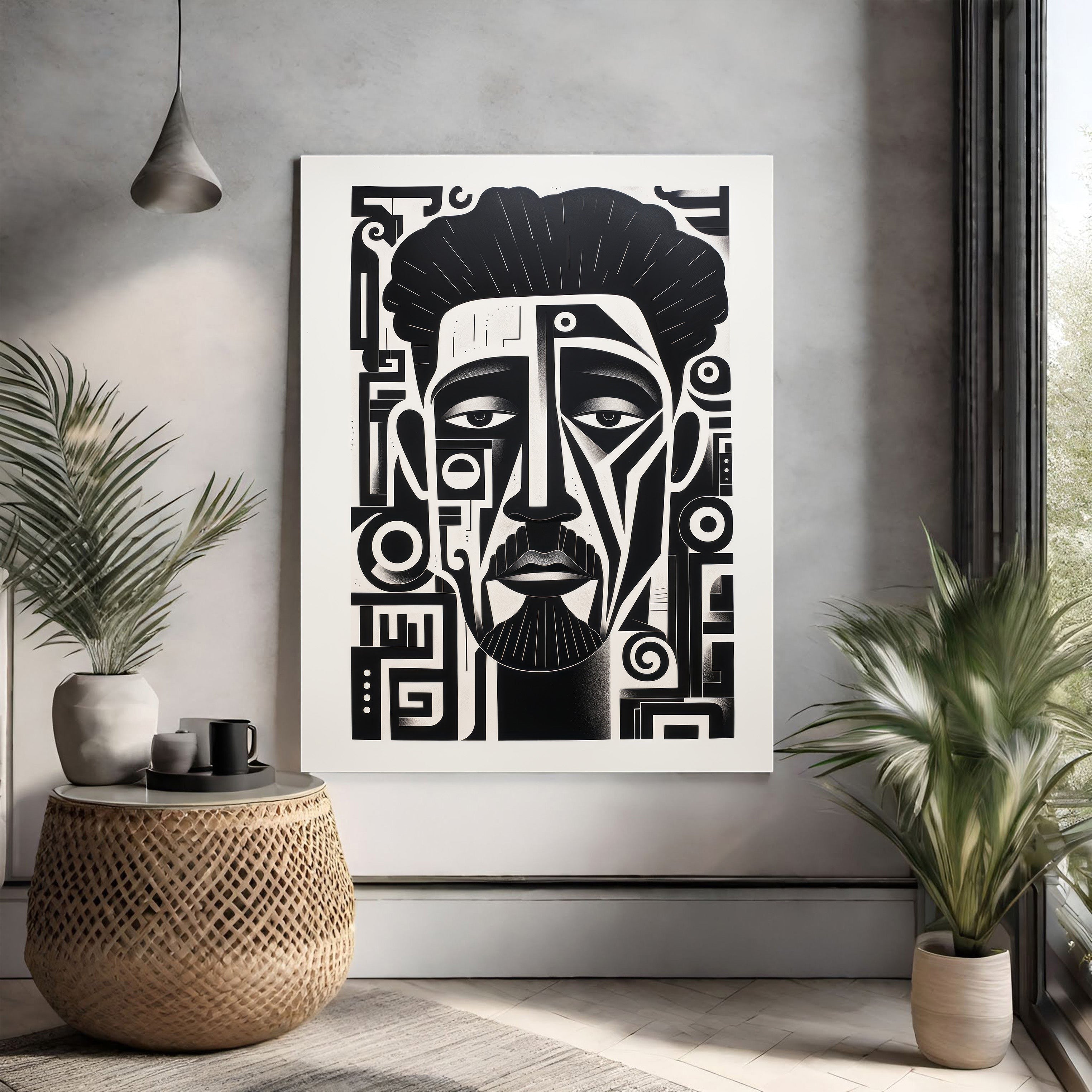 Abstract Geometric Portrait Wall Art
