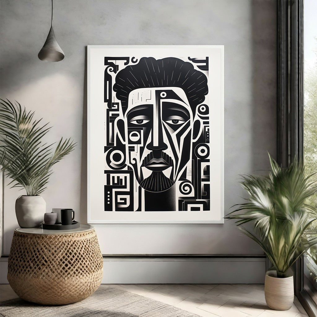 Abstract Geometric Portrait Wall Art