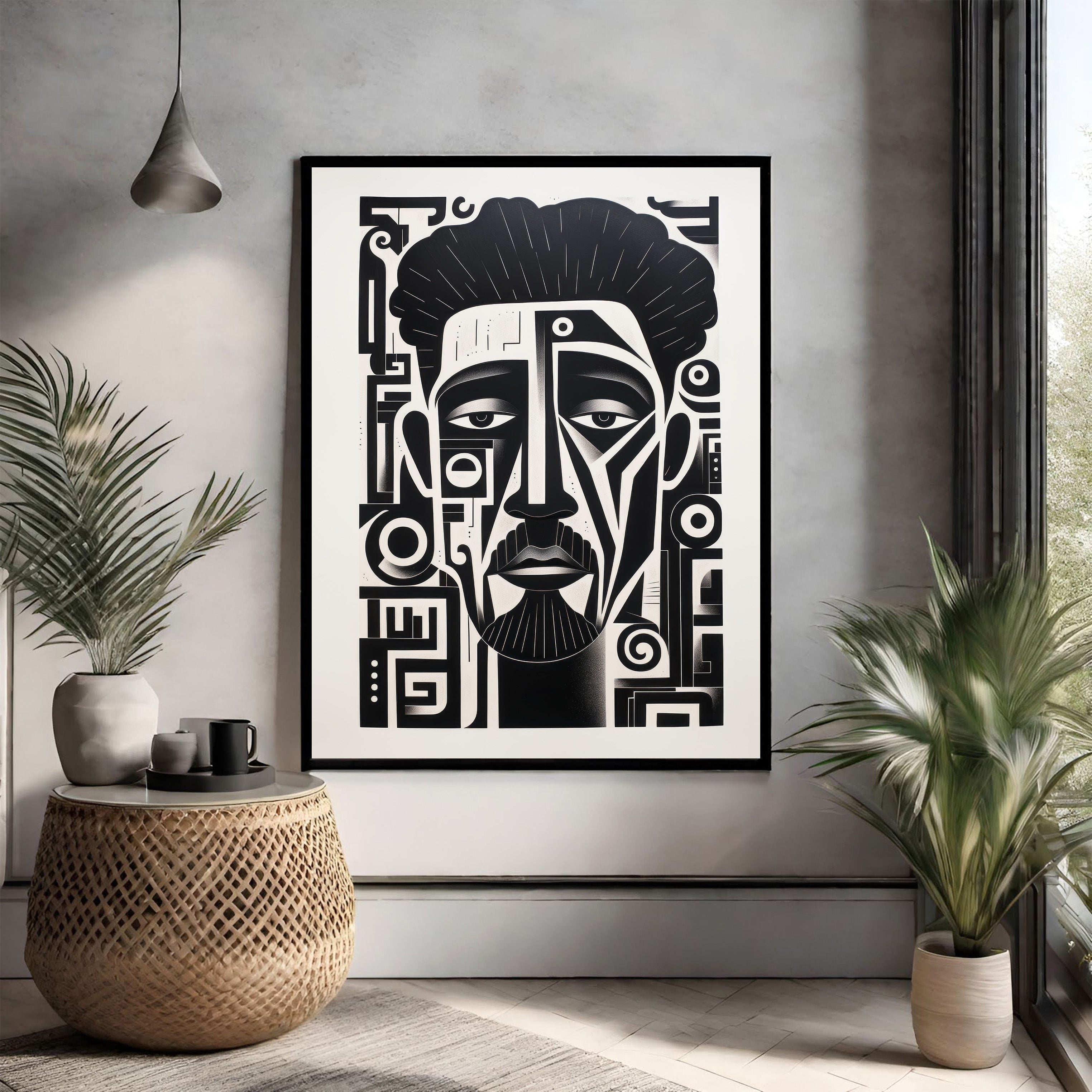 Abstract Geometric Portrait Wall Art