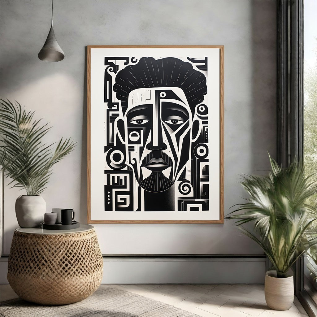 Abstract Geometric Portrait Wall Art