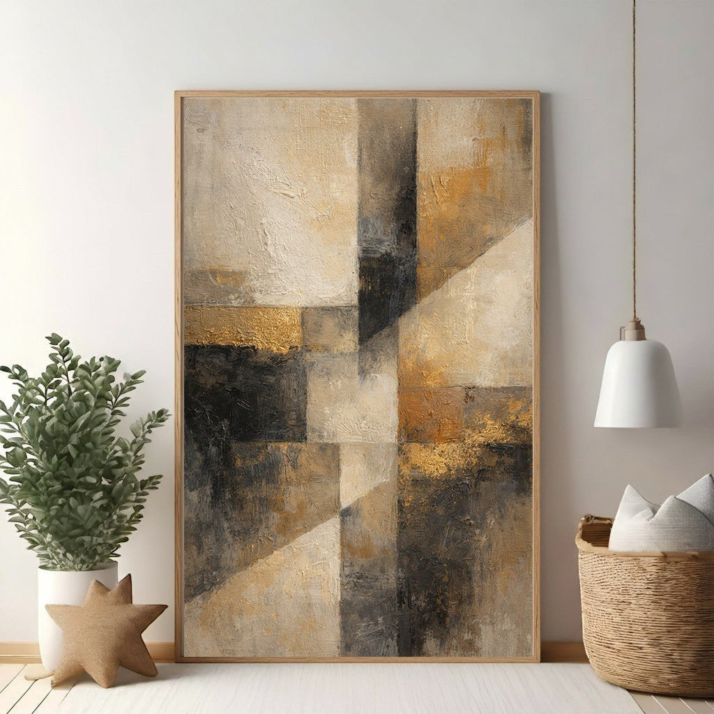Abstract Geometric Textured Wall Art