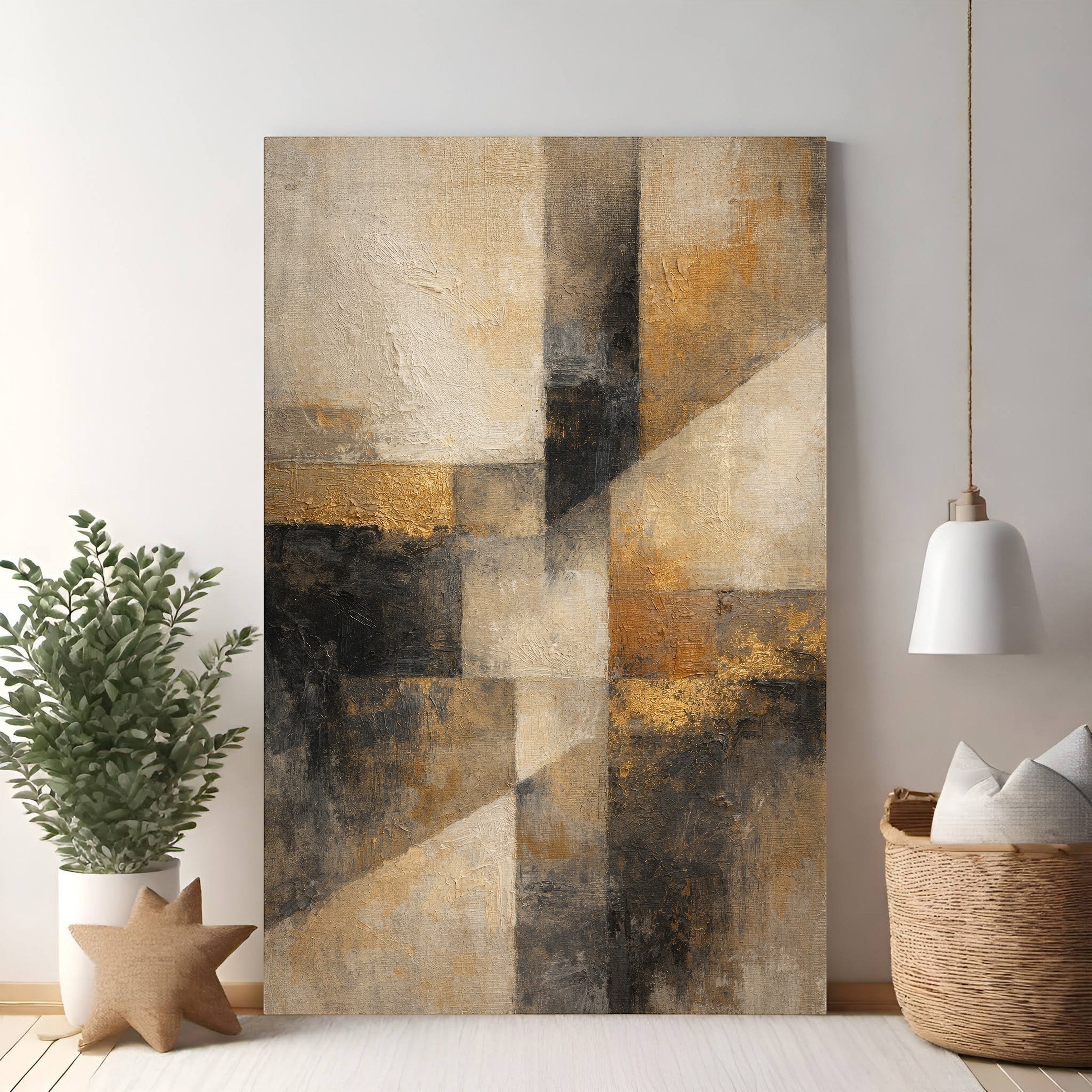 Abstract Geometric Textured Wall Art