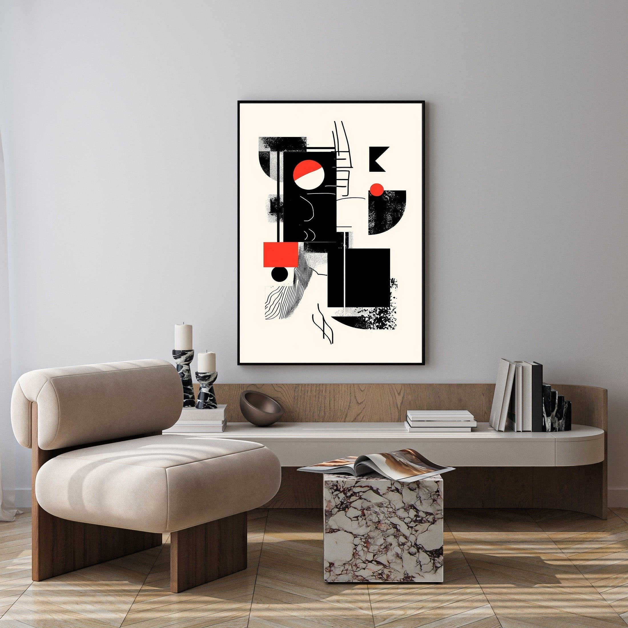 Abstract Geometric Composition Wall Art