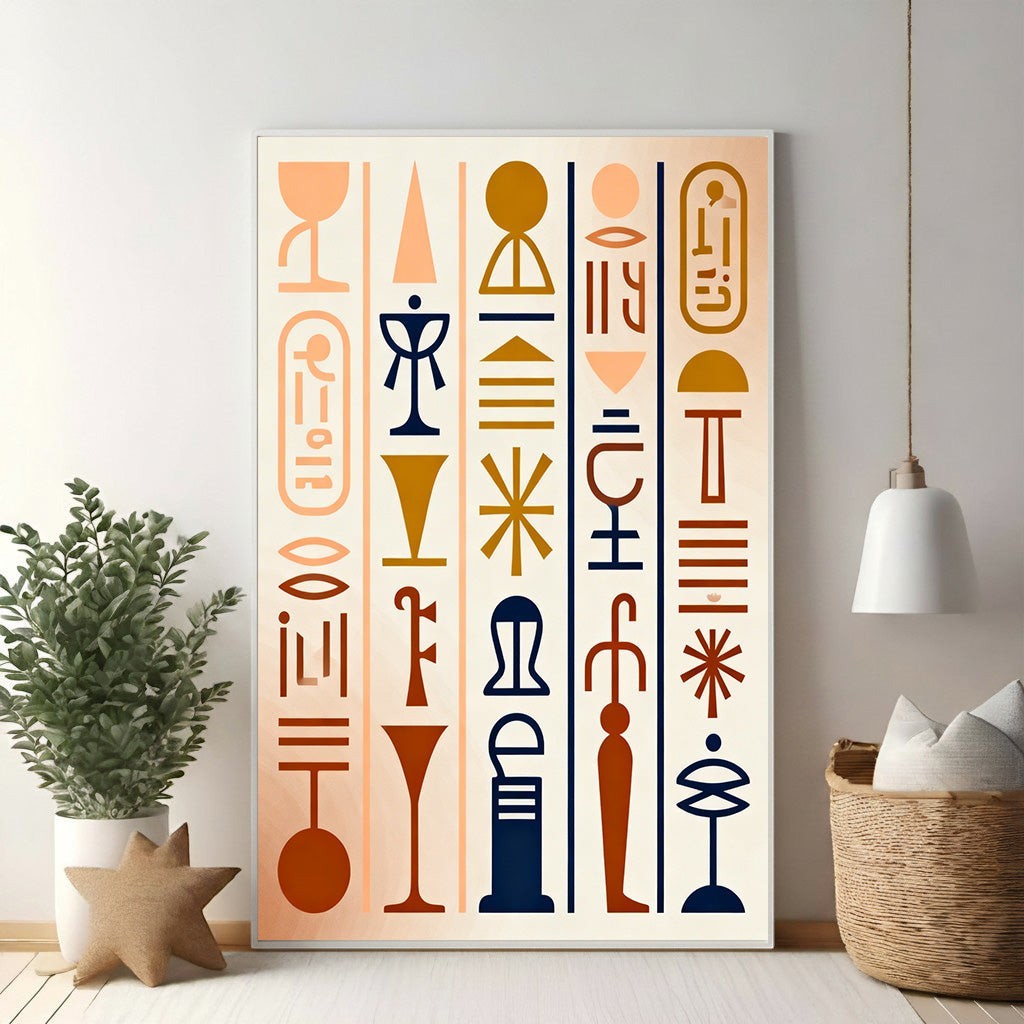 Abstract Hieroglyphic Wall Art