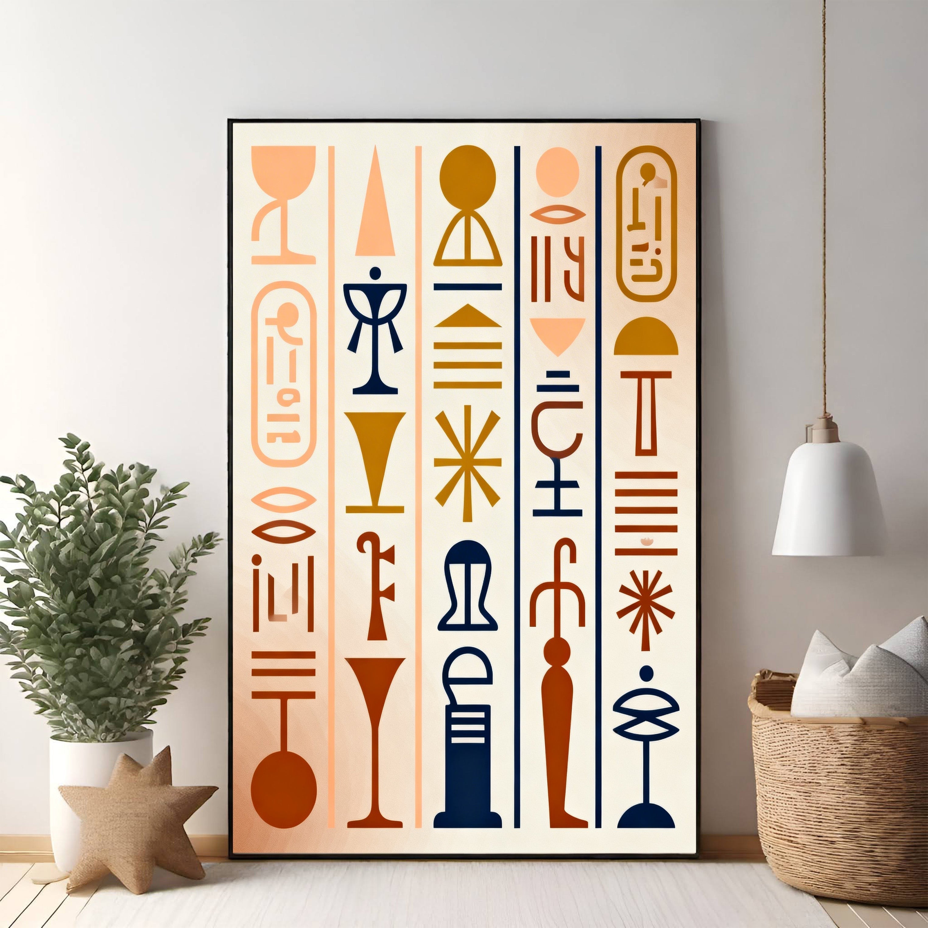 Abstract Hieroglyphic Wall Art