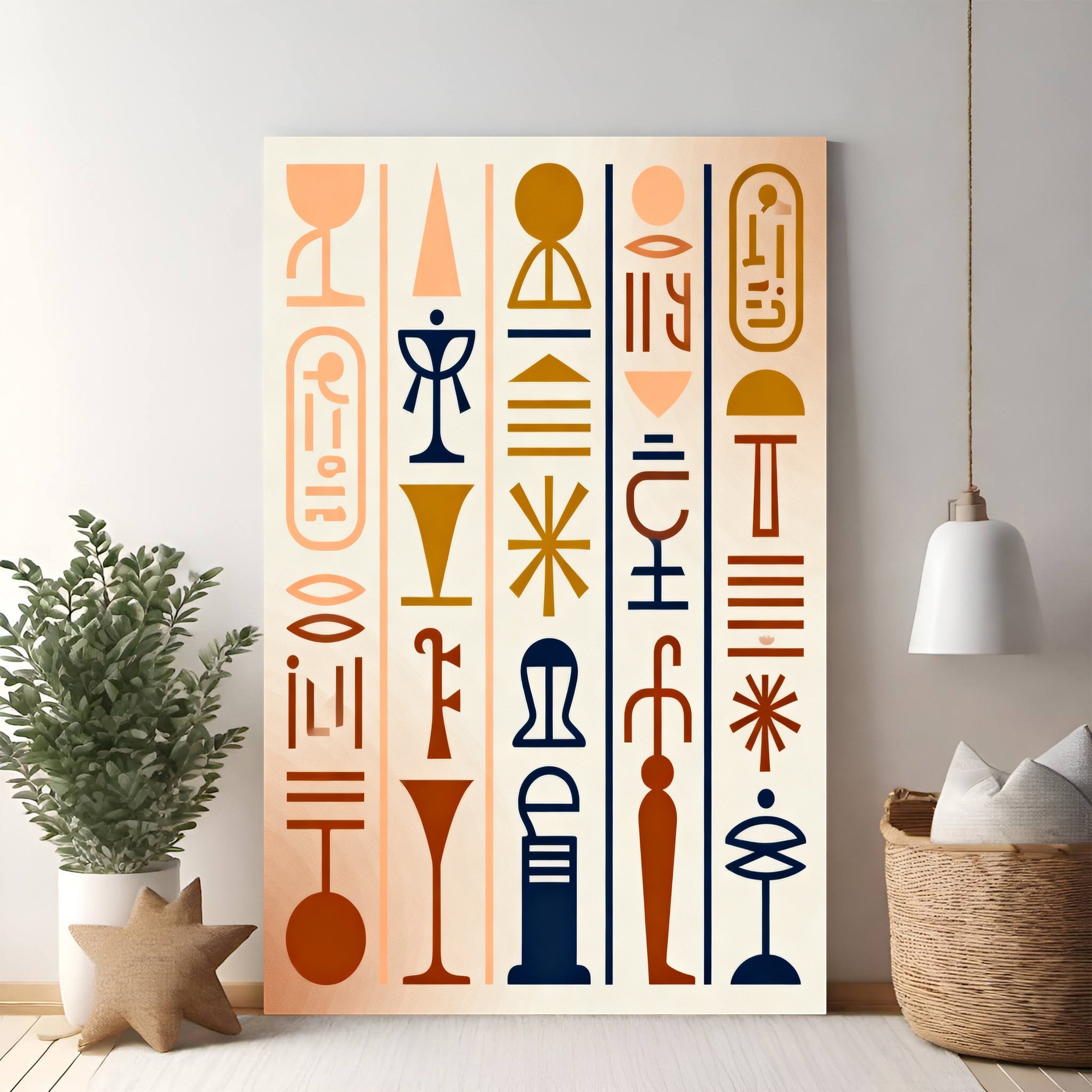Abstract Hieroglyphic Wall Art