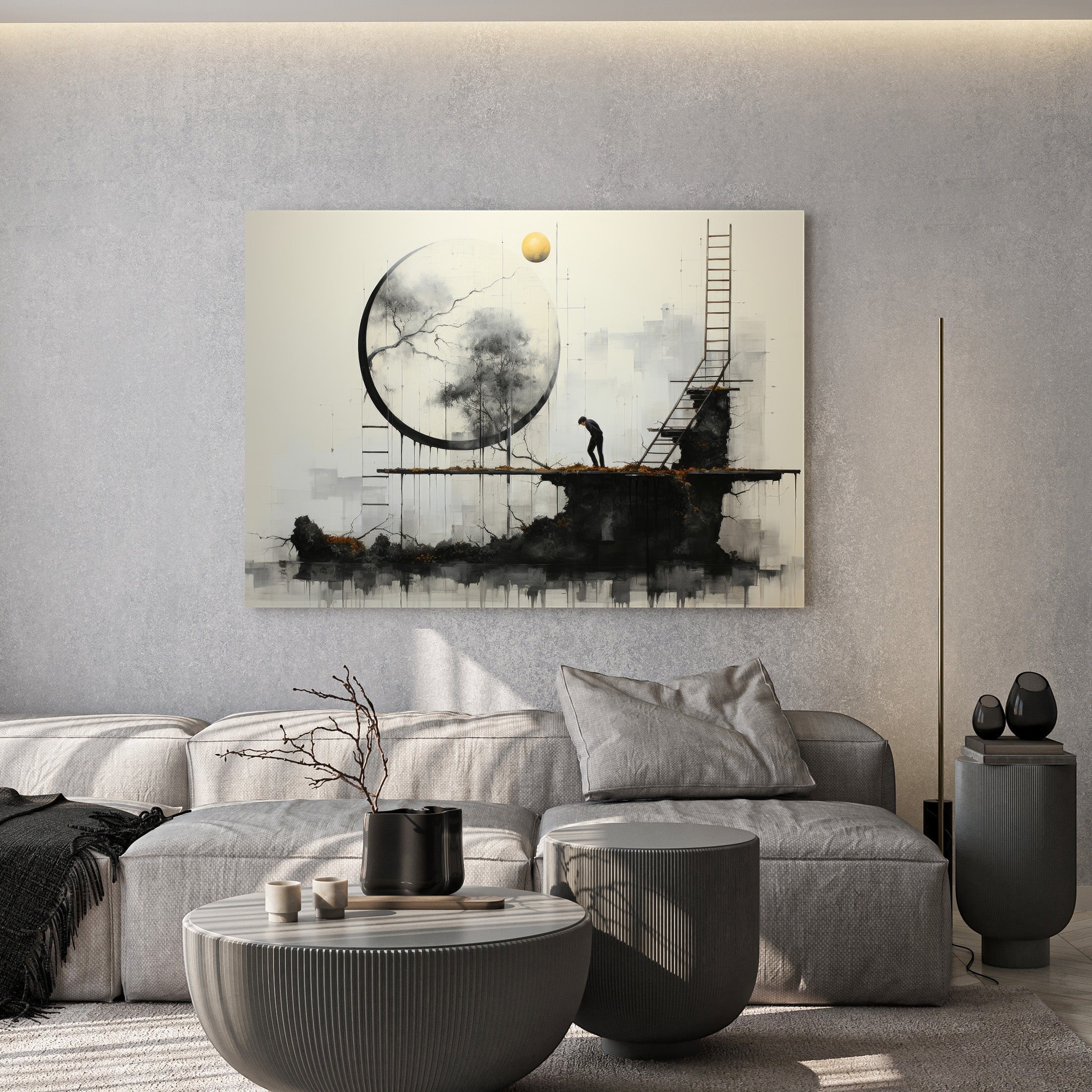 Abstract Landscape With Tree And Moon